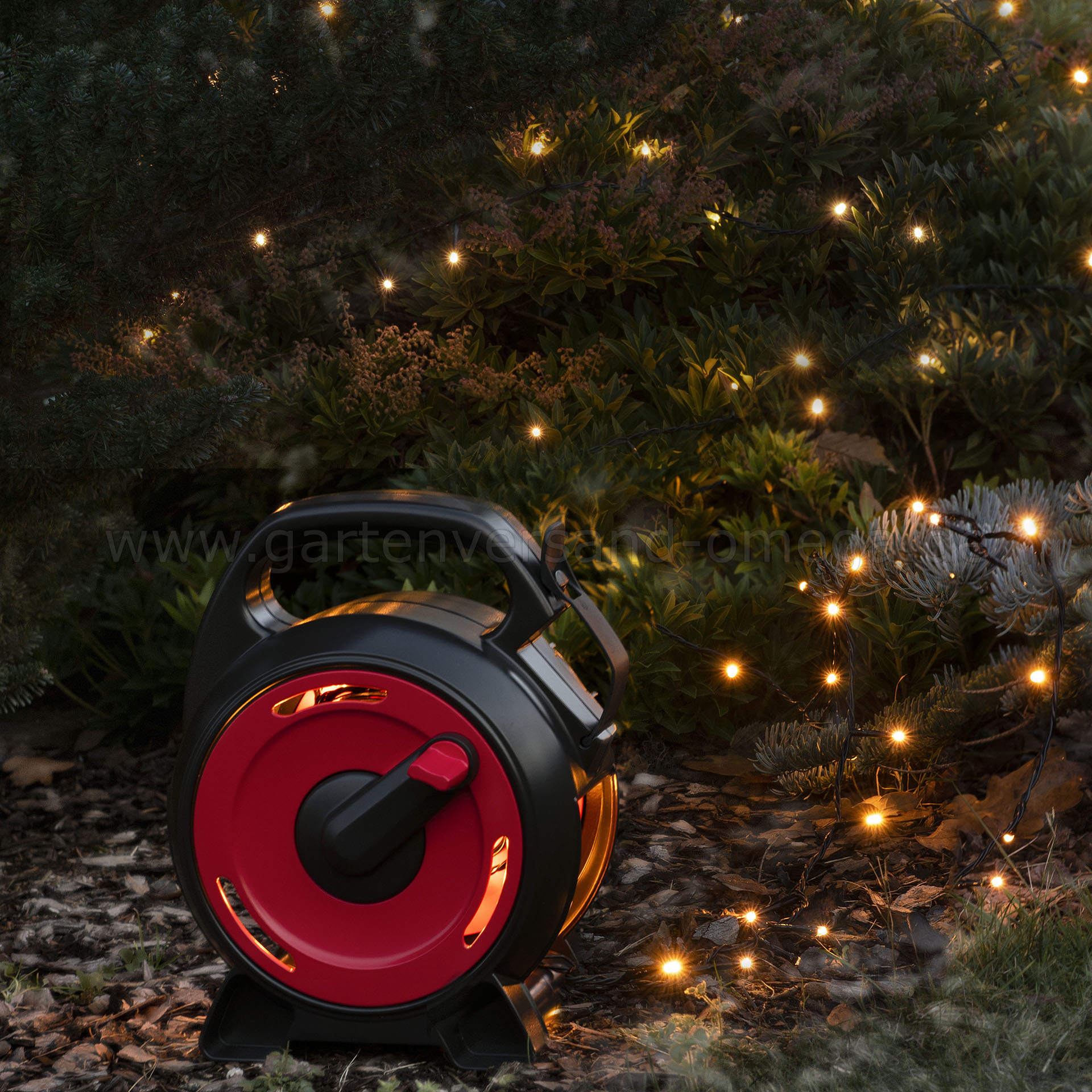 LED-Lichterkette mit Kabelaufroller Warm-Weiß im Einsatz