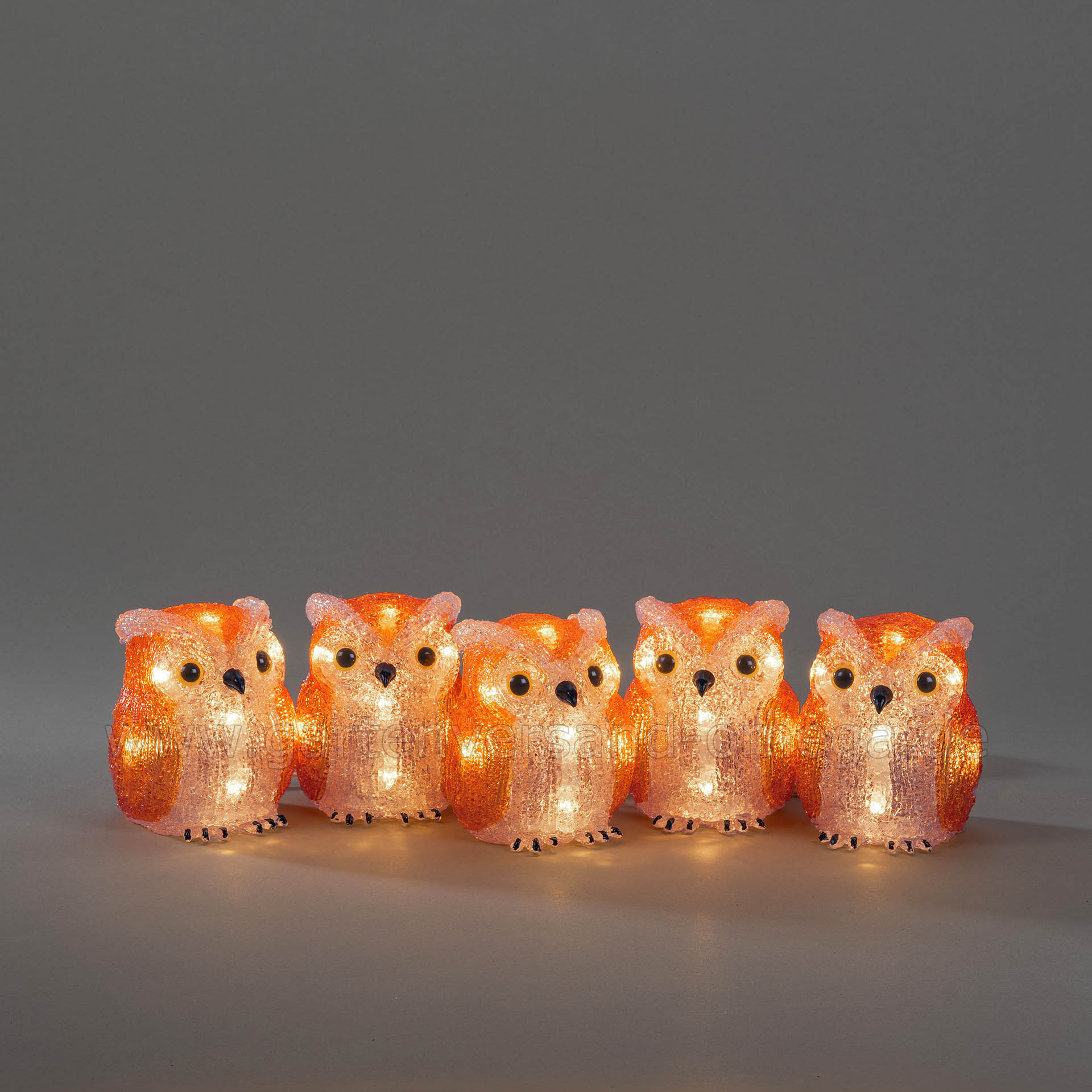 Die LED-Acryl Eulen in Betrieb