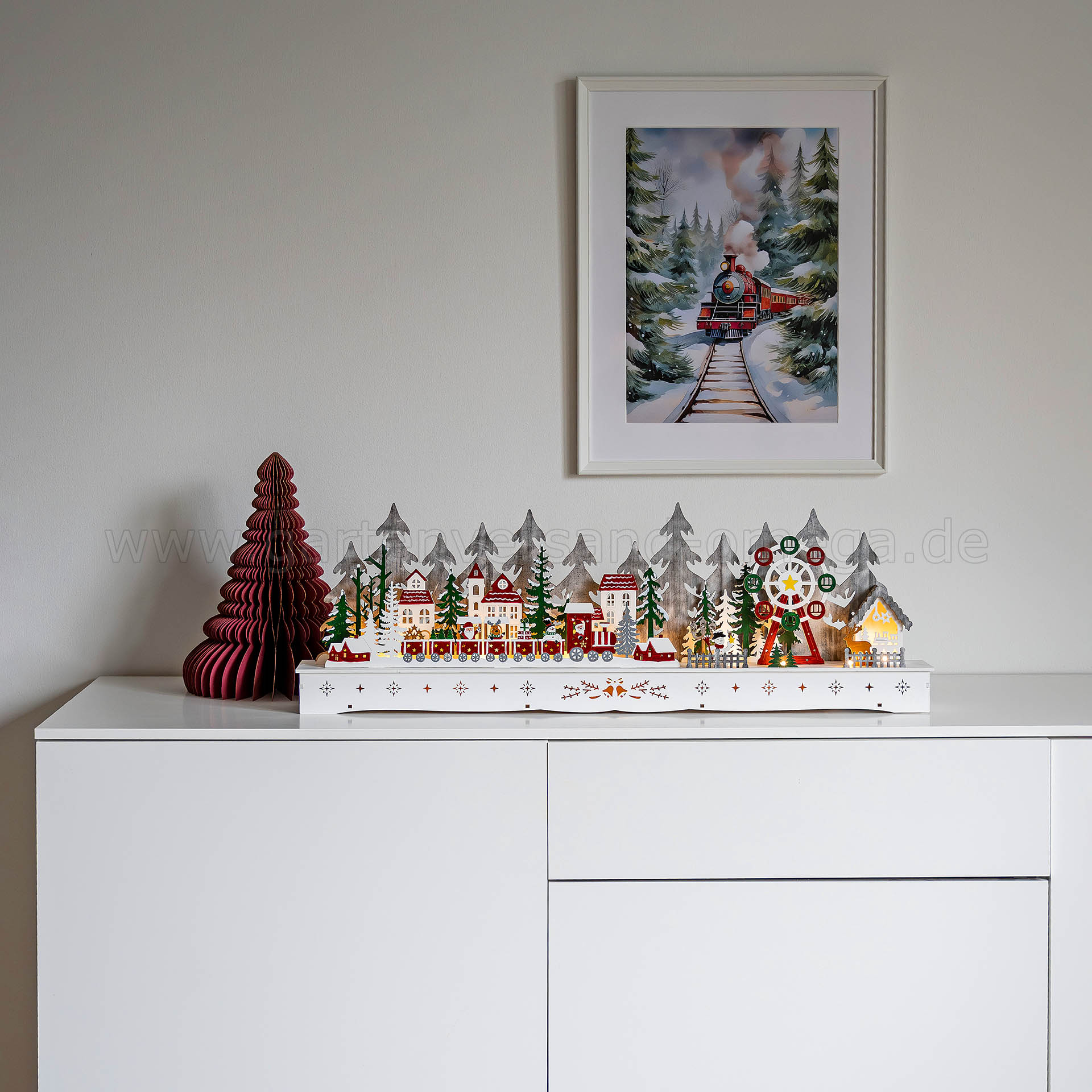 Anwendungsbeispiel LED Holzdekoration Weihnachtsdorf