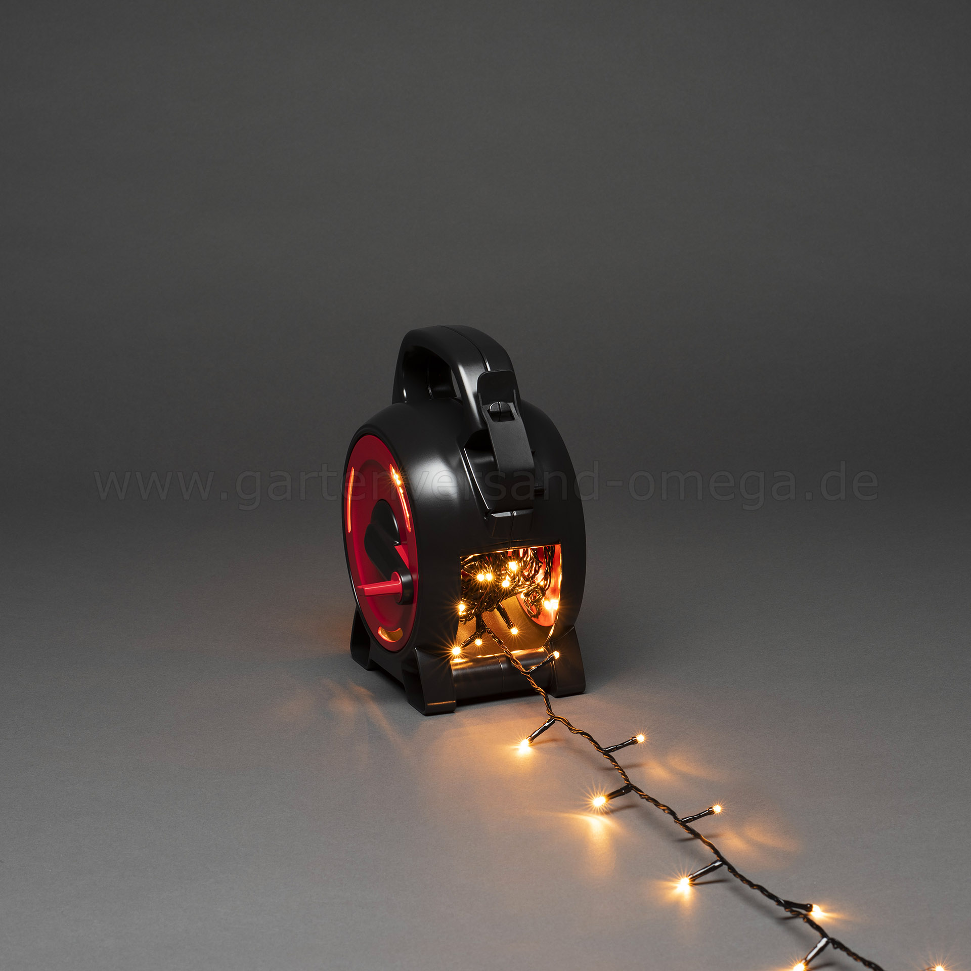 LED-Lichterkette mit Kabelaufroller Bernsteinfarben