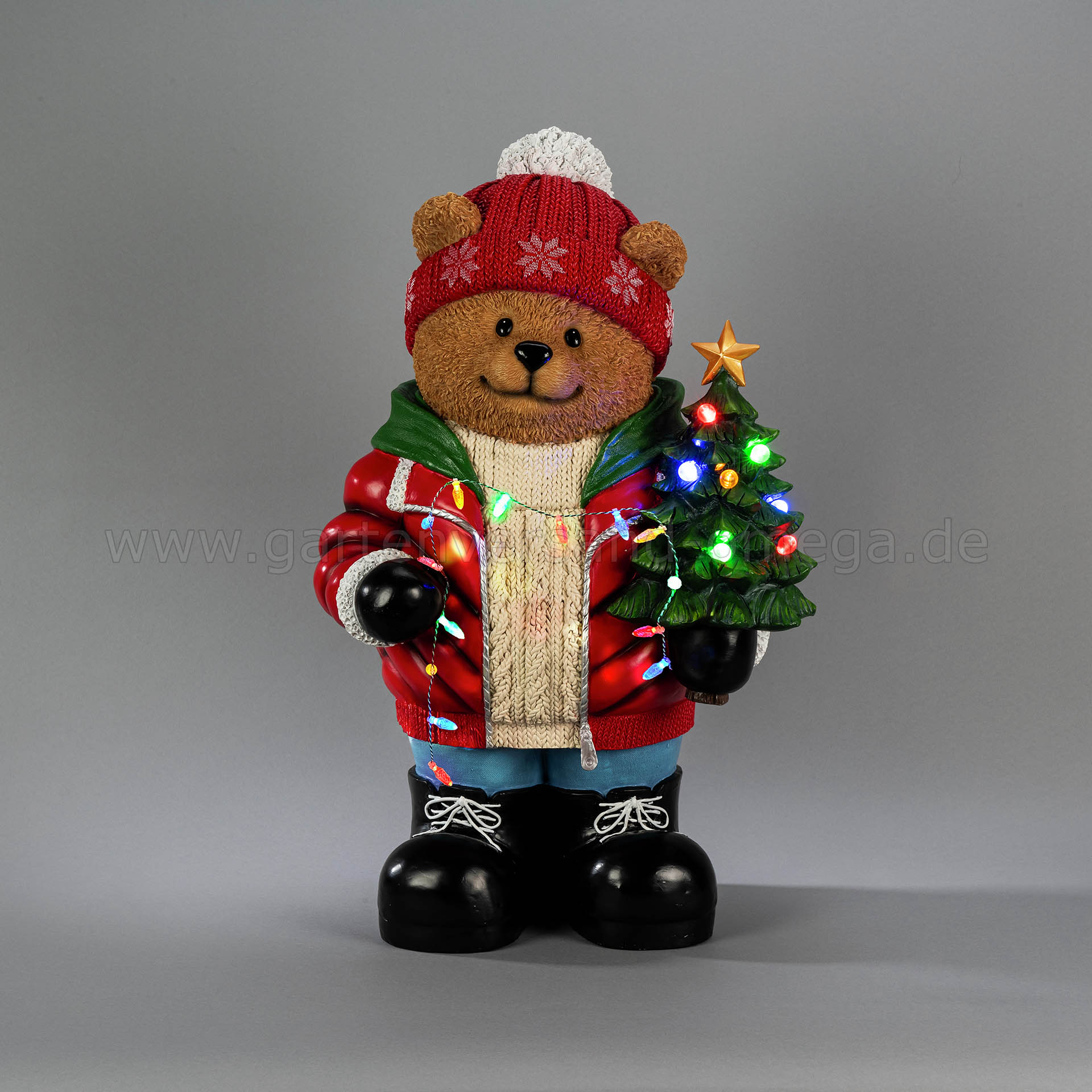 Die LED Garten-Leuchtfigur Teddybär 66cm im Detail