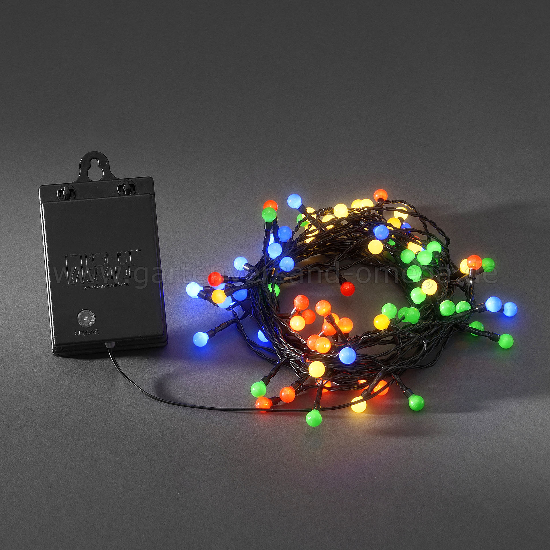 LED Globelichterkette Batteriebetrieben für Aussen Bunt 80-flammig