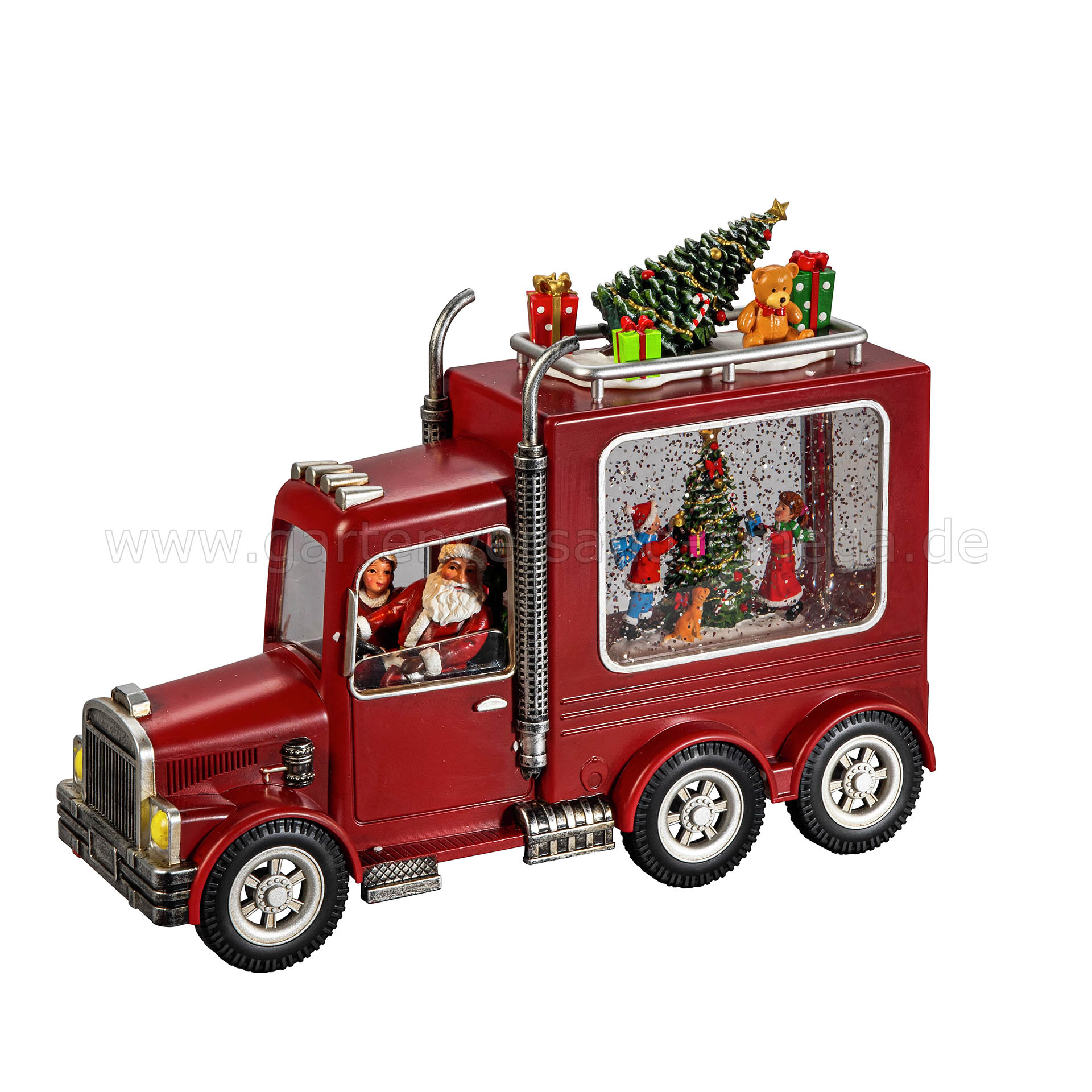 LED-Wasserlaterne Weihnachtsmann im Truck