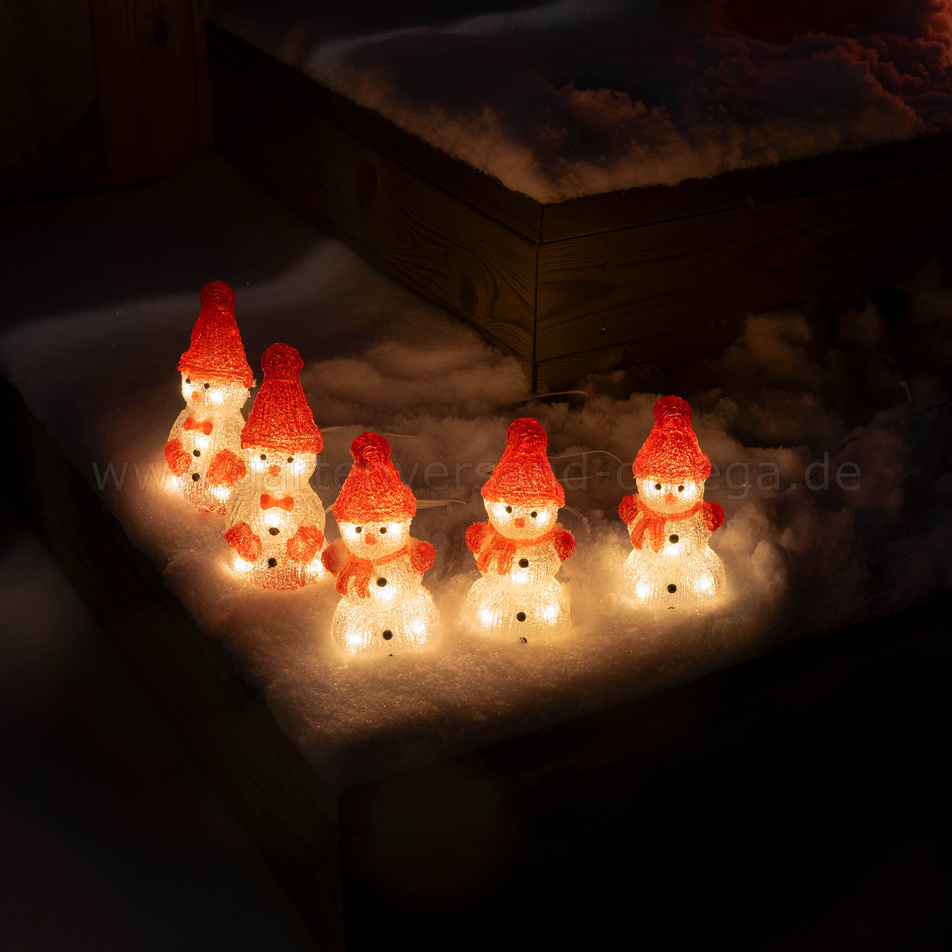 Die LED-Acryl Schneemänner im Einsatz