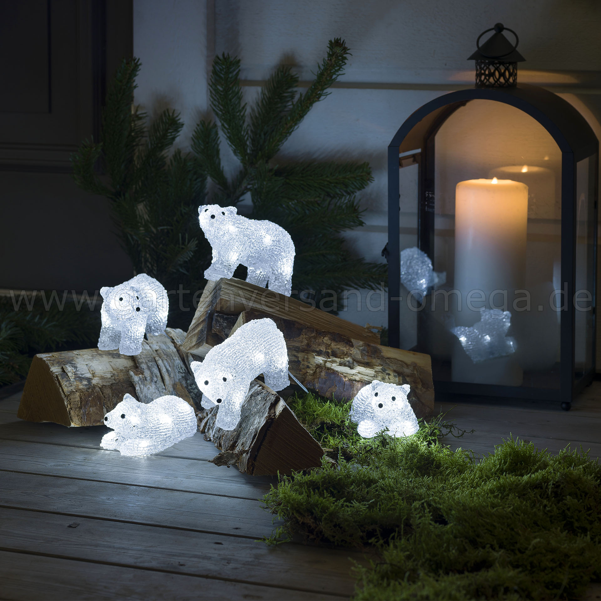 LED Acryl-Polarbären - Beleuchtete Figuren für den Garten