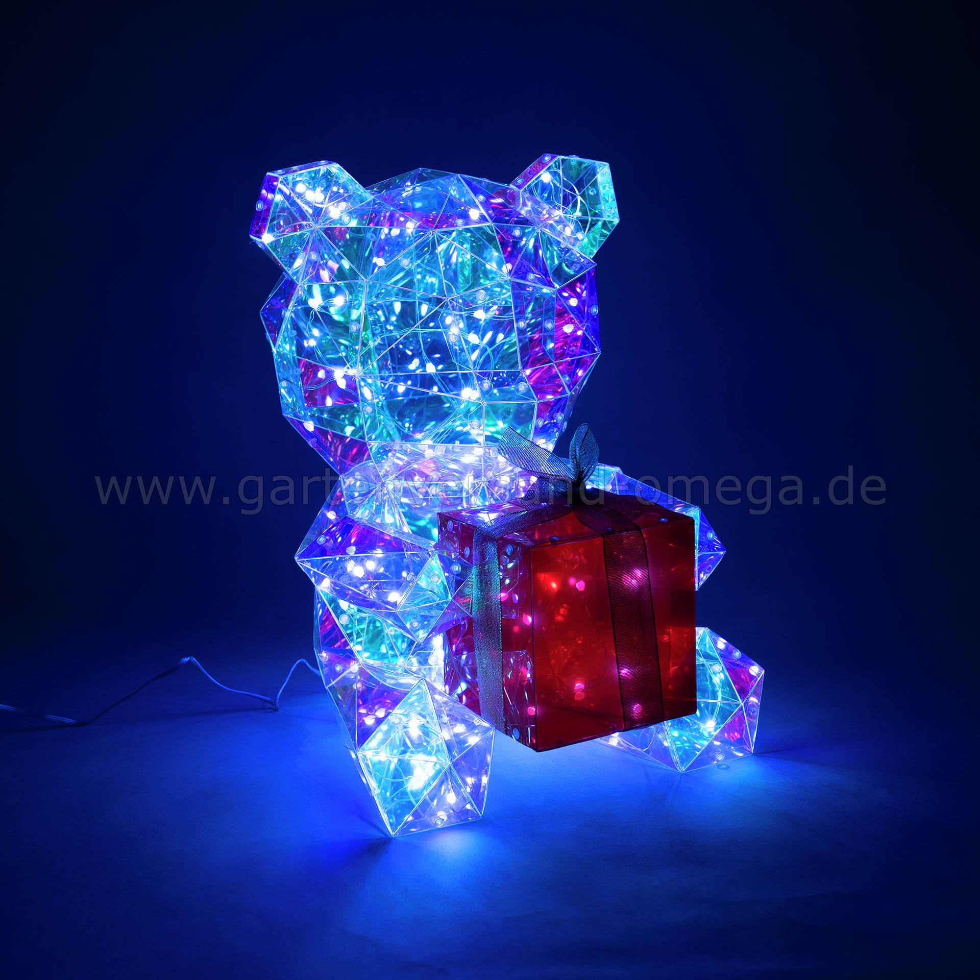 Kristalloptik 3D Bär mit RGB-LEDs mit verschiedenen Lichteffekten