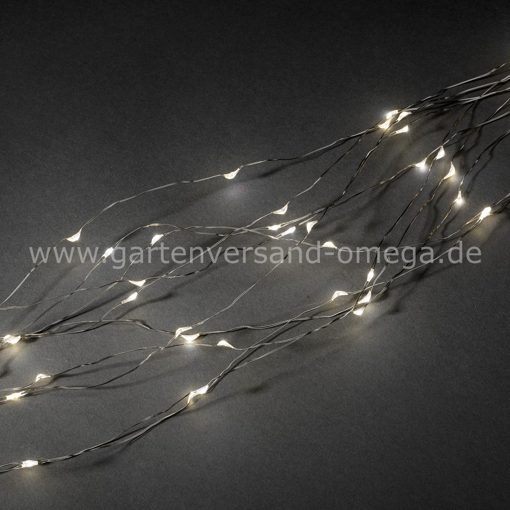 LED Tropfenlametta Silberdraht
