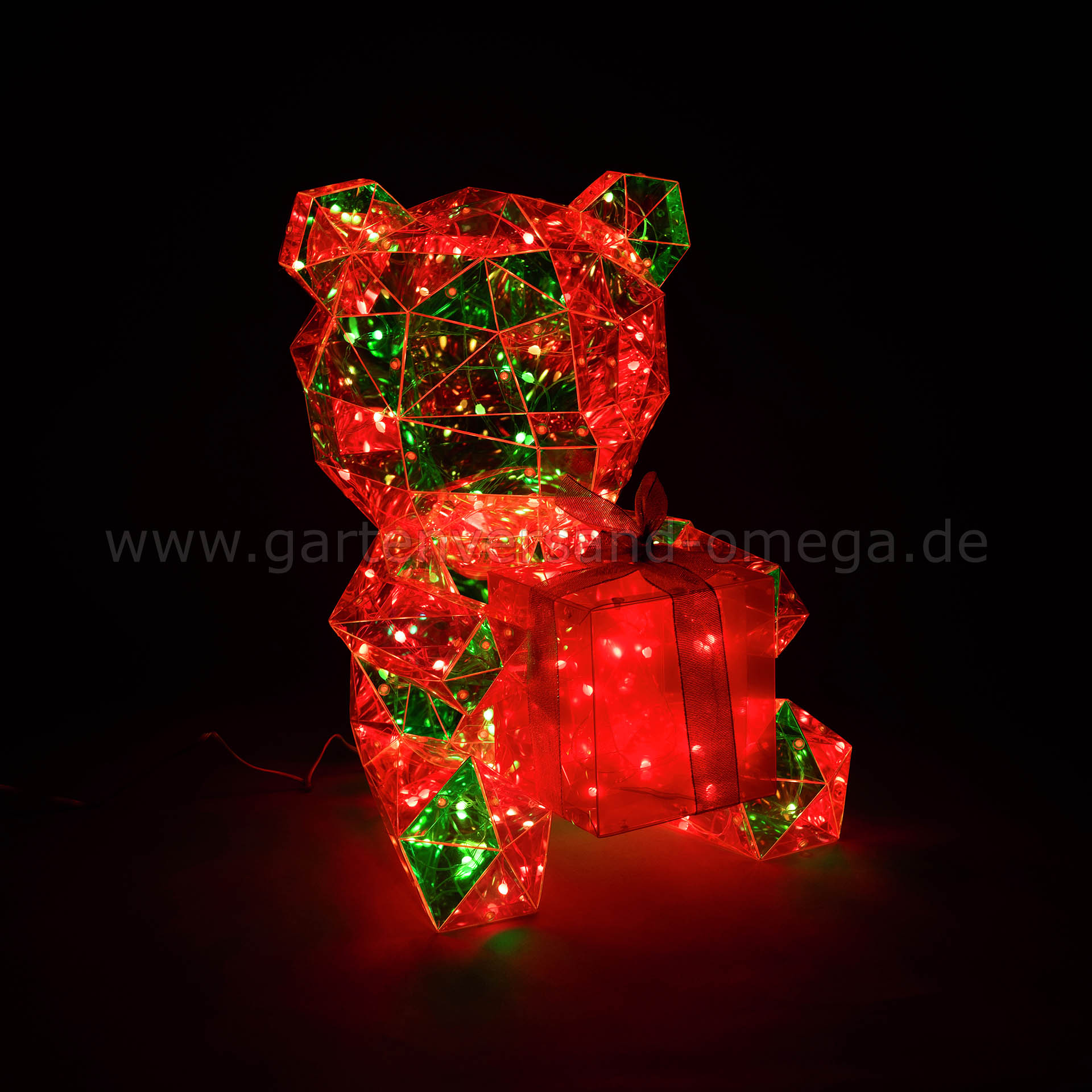 Kristalloptik 3D Bär mit RGB-LEDs mit verschiedenen Lichteffekten