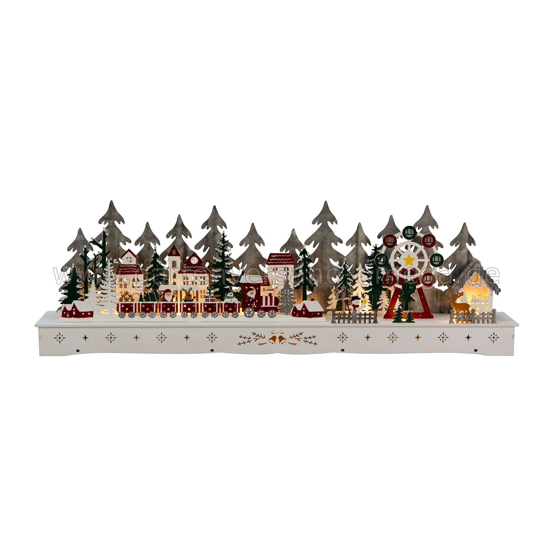 LED Holzdekoration Weihnachtsdorf