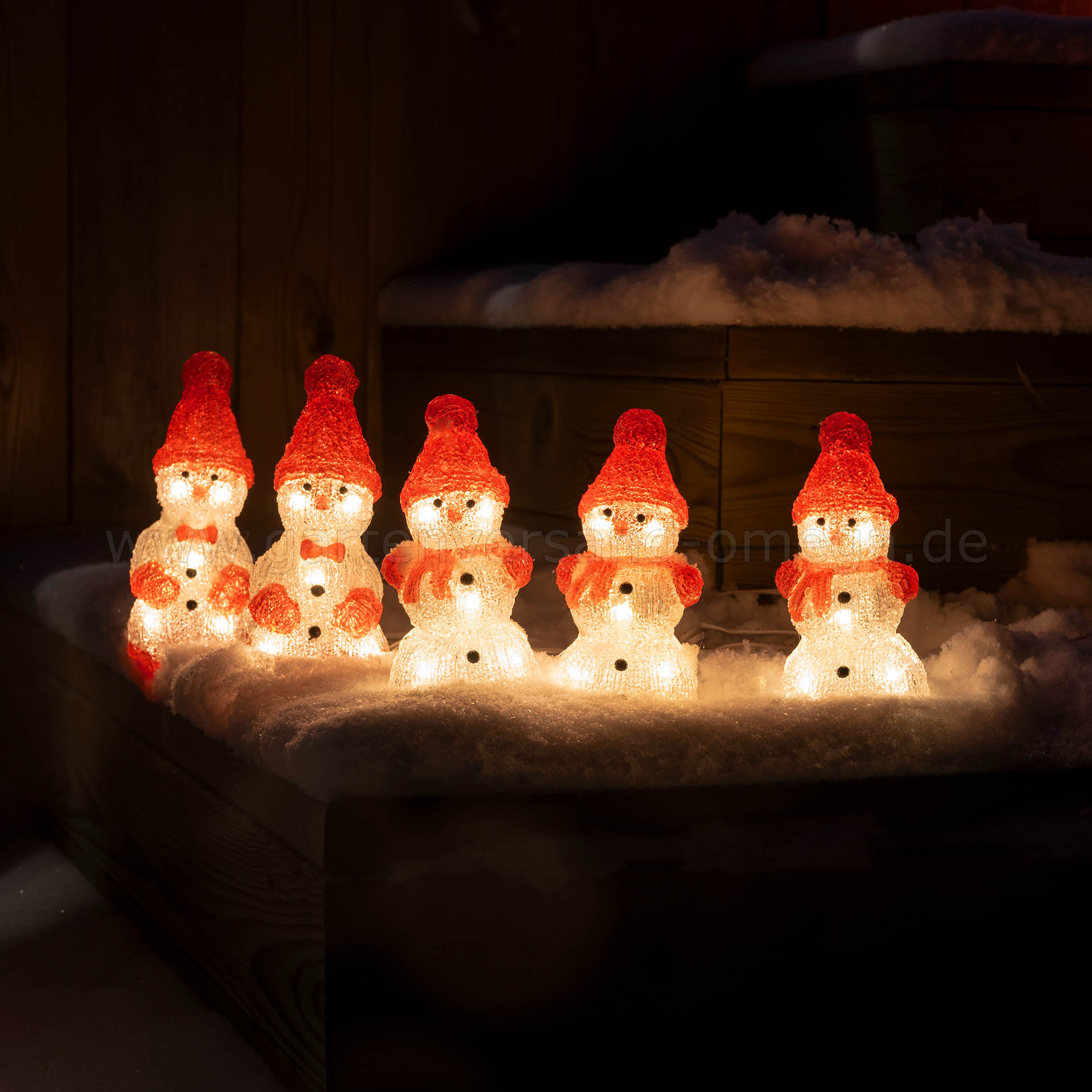 Die LED-Acryl Schneemänner im Einsatz