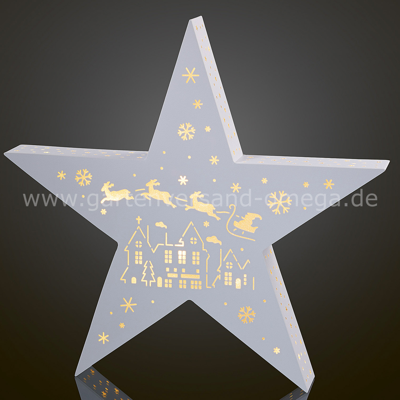 LED Motivstern Weihnachtsmann und Schlitten