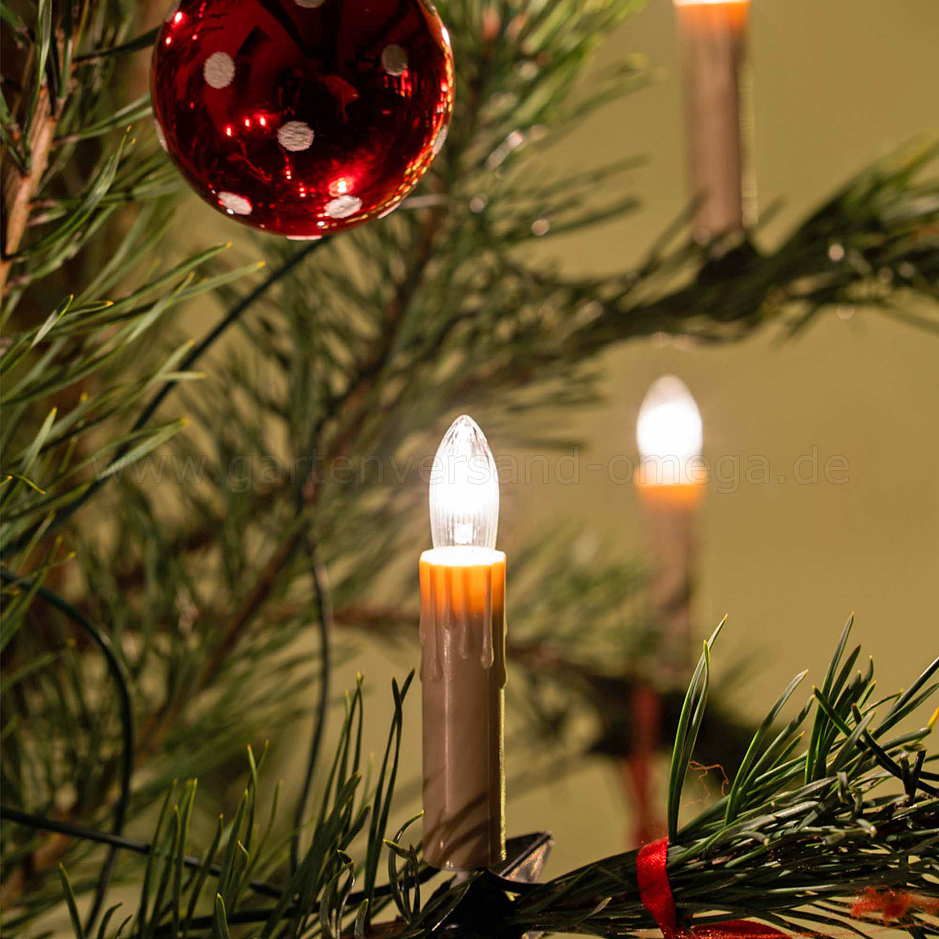 Christbaumkerzenkette Elfenbeinfarben