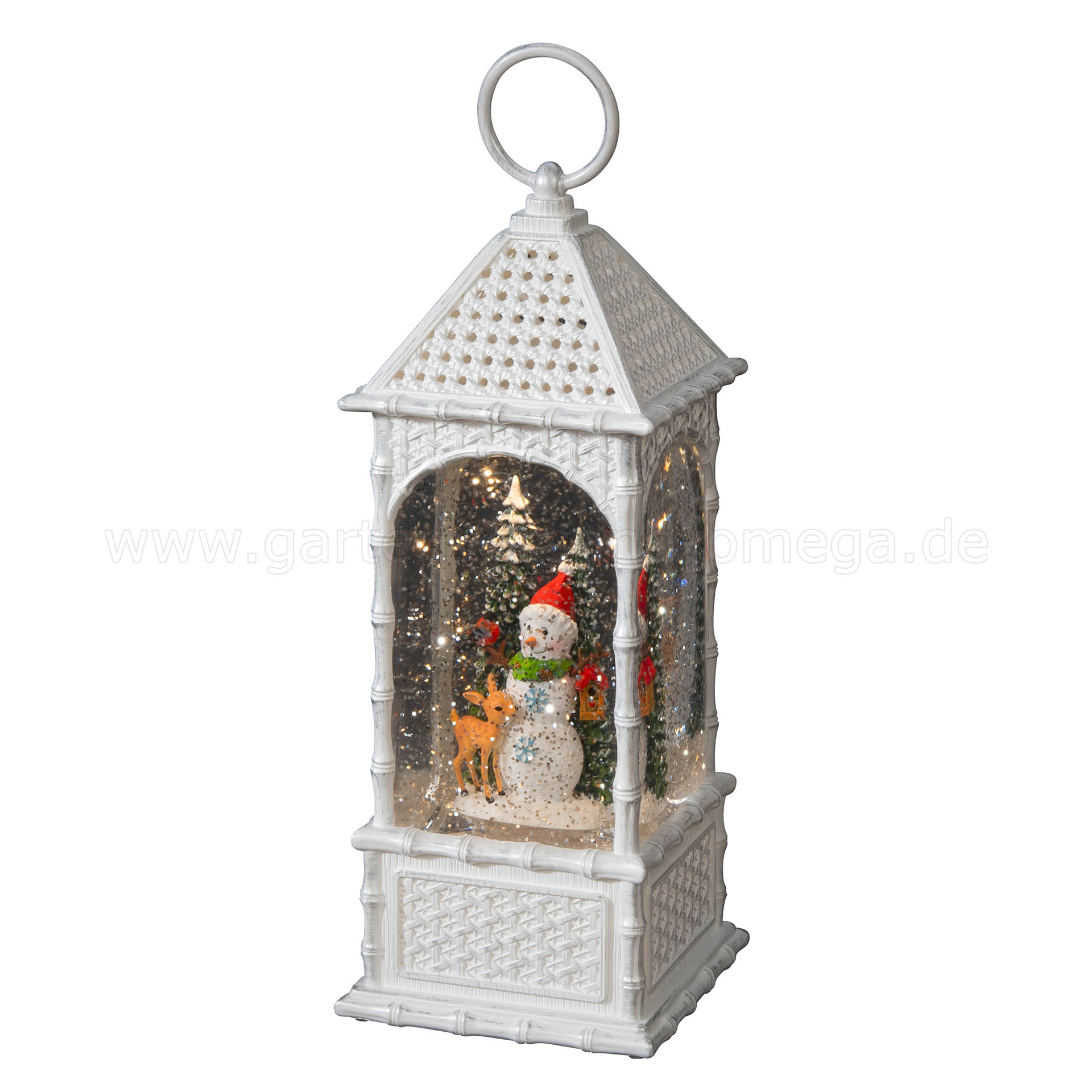 LED Wasserlaterne Schneemann mit Reh