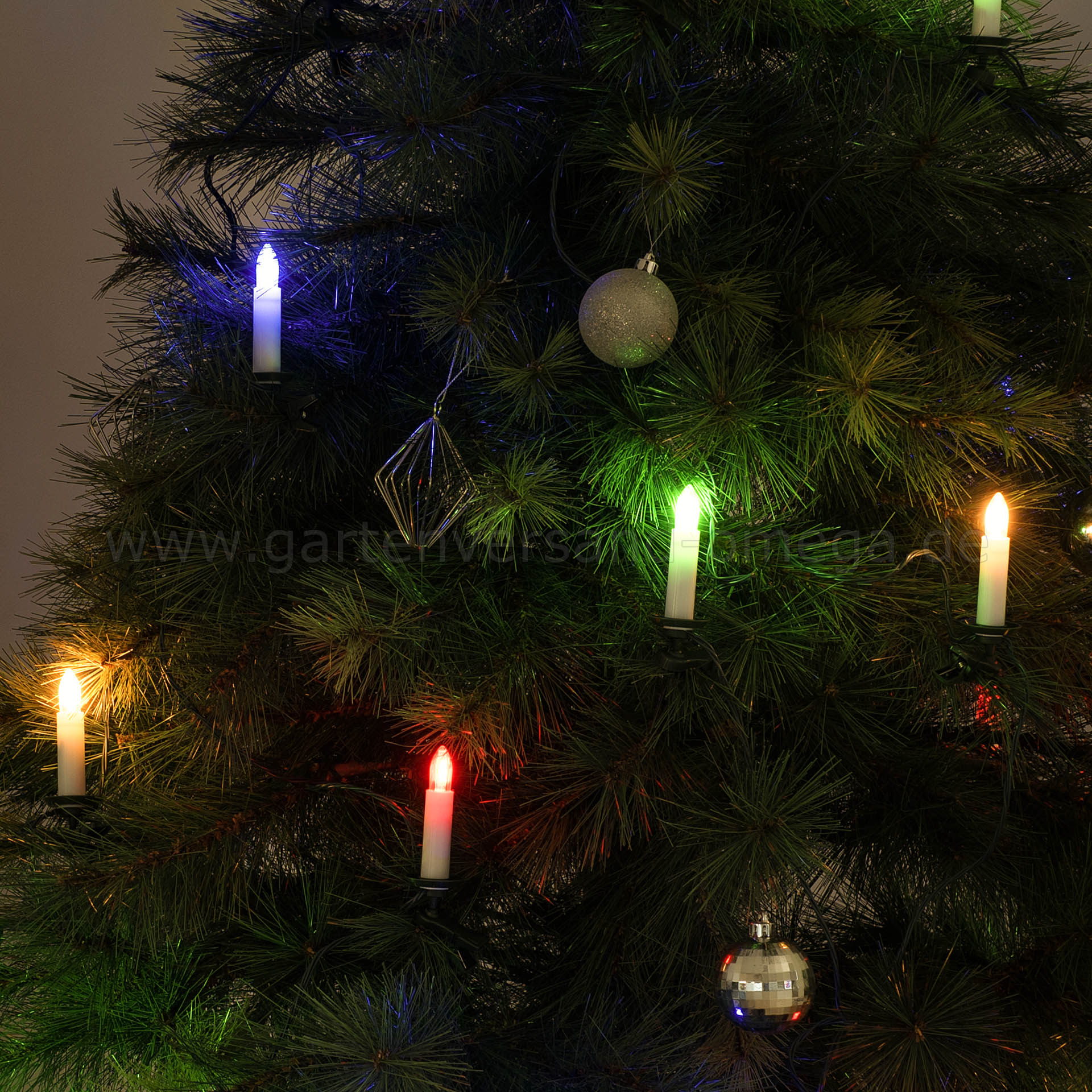 LED-Baumkette mit Topbirnen Bunt One-String