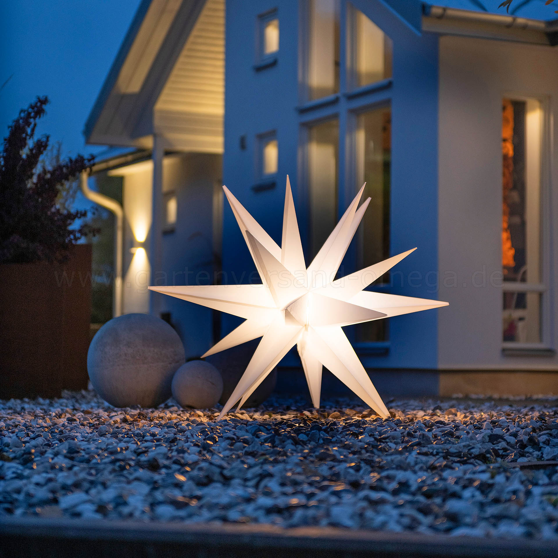 Gestaltungsidee 3D LED-Kunststoffstern Weiß 100cm