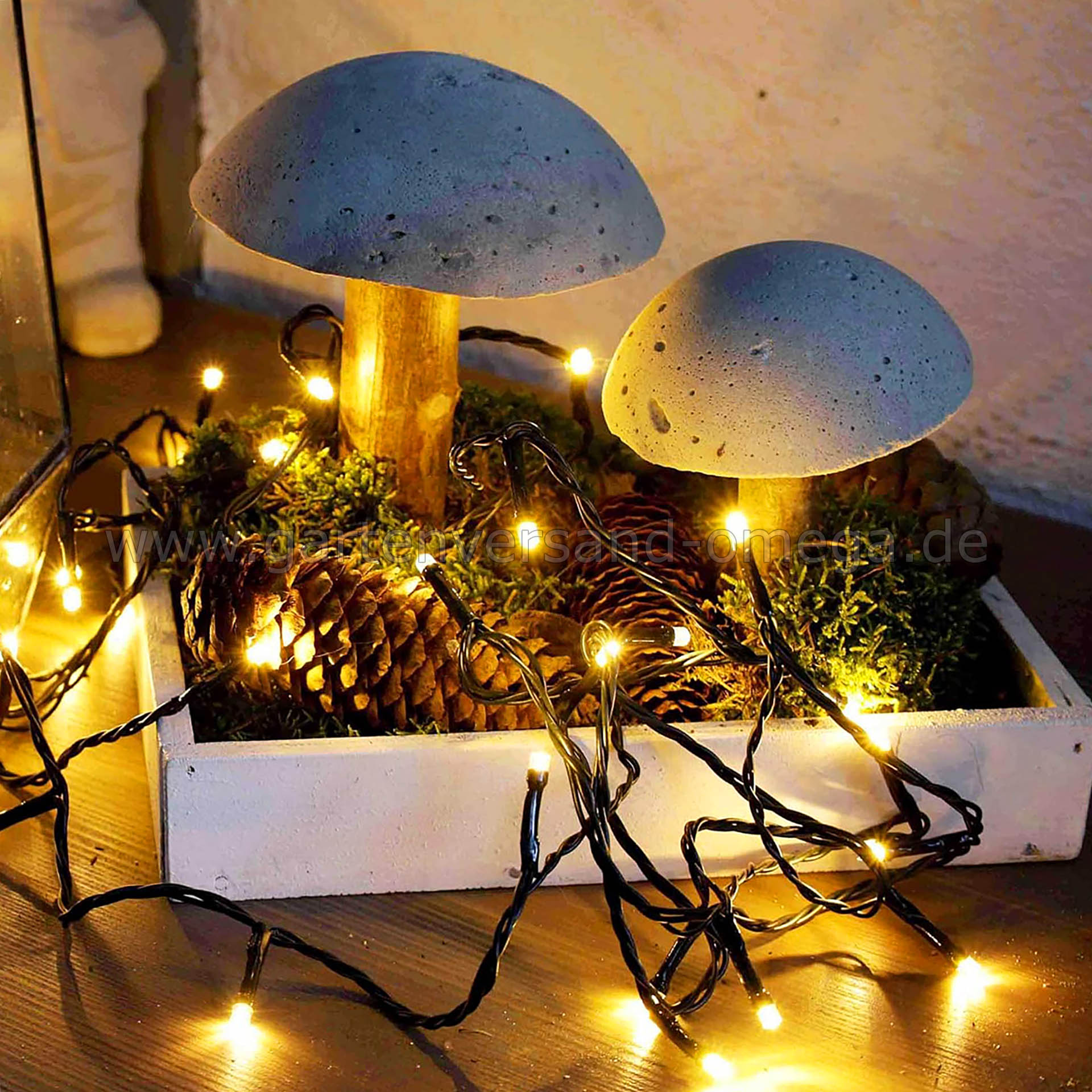 Batteriebetriebene LED-Lichterkette für Außen 80-flammig