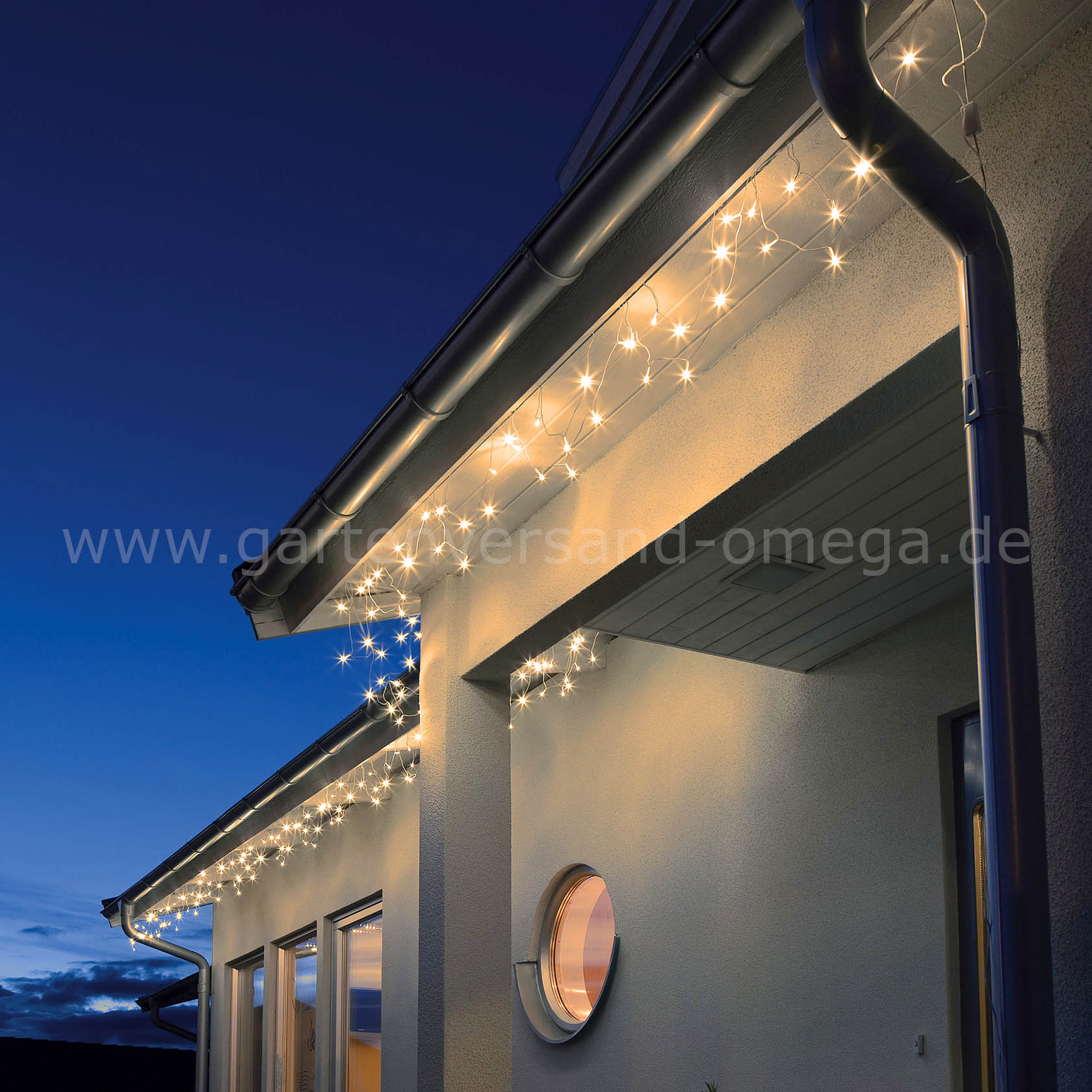 LED-Dachrinnenlichterkette Bernsteinfarben