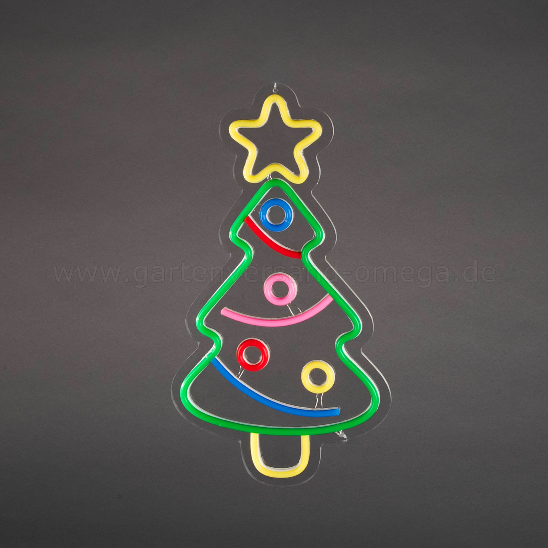 LED Dekoration Weihnachtsbaum mit Neoneffekt - Neon Weihnachtsdeko bunt