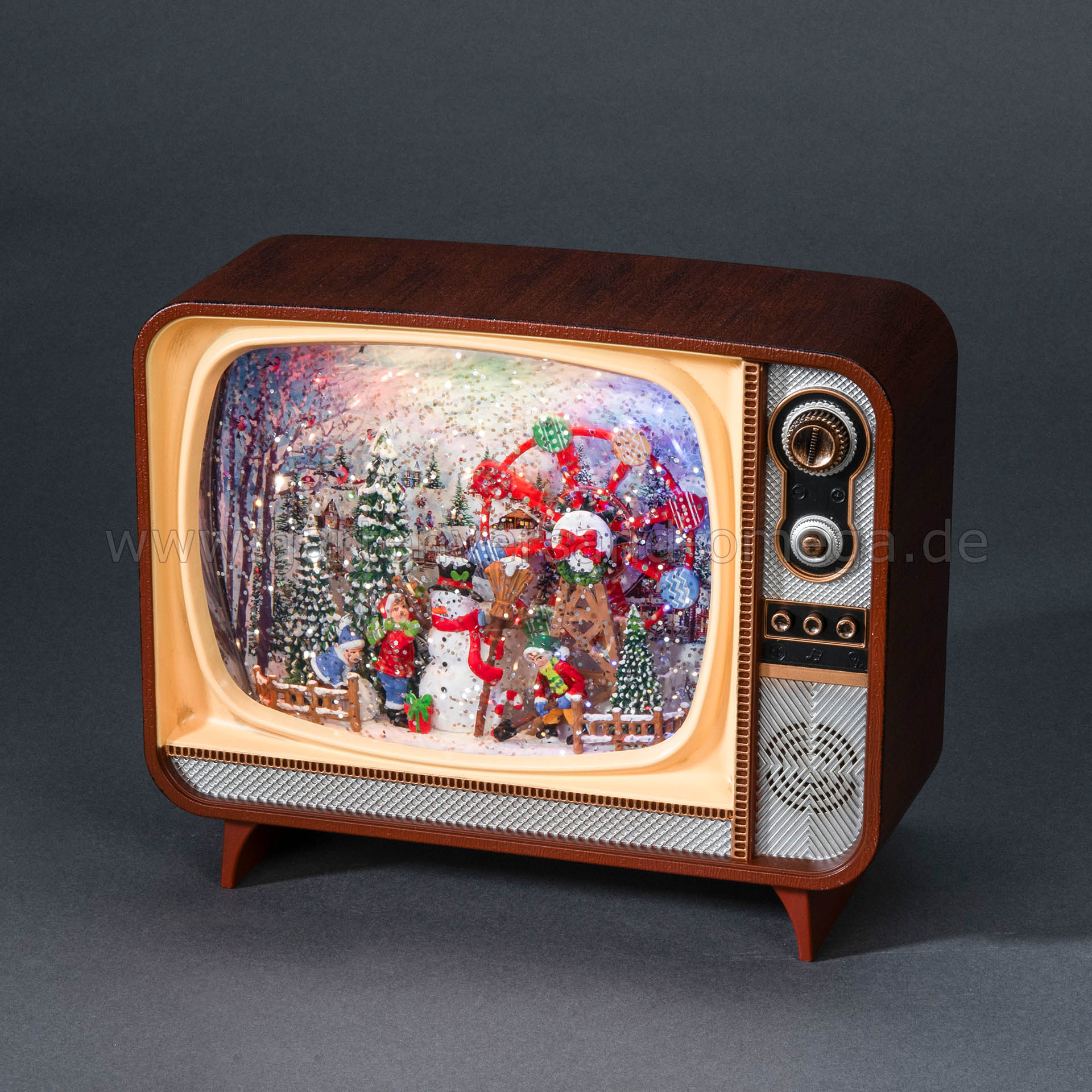 Wassergefüllte LED-Dekoration Fernseher Schneemann