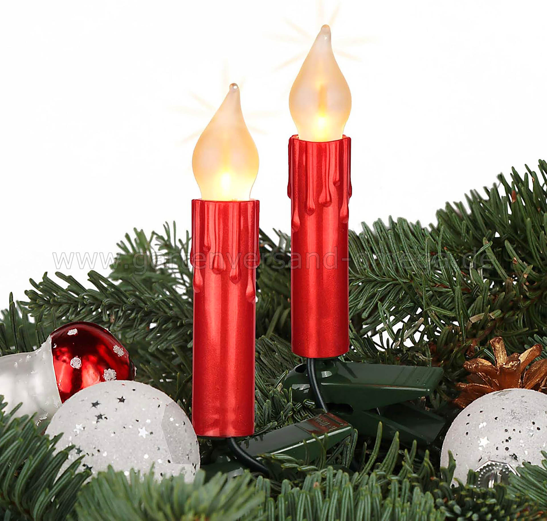 LED Filament Flammenkerzenkette Perlrot