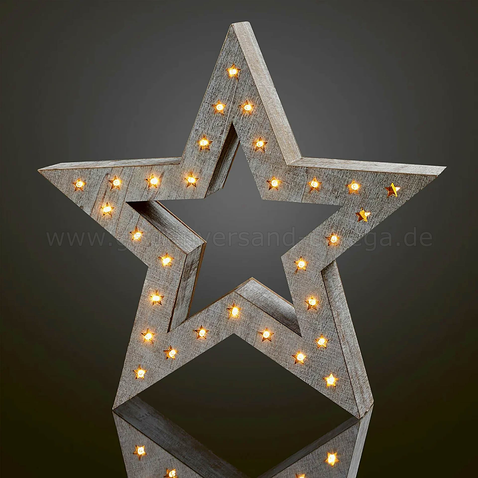 LED Holzstern Gebeizt