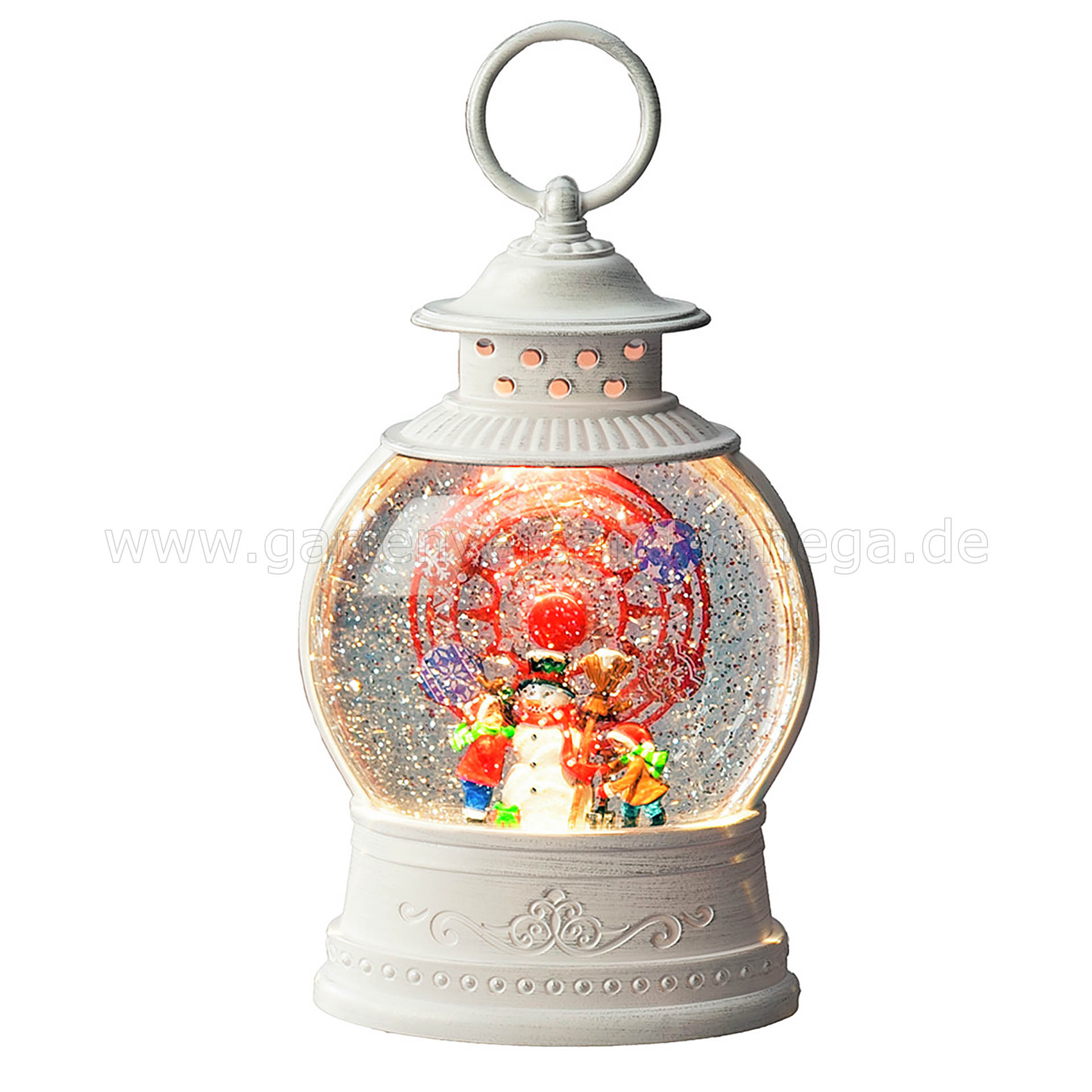 LED Wasserlaterne Schneemann mit Riesenrad rotierend