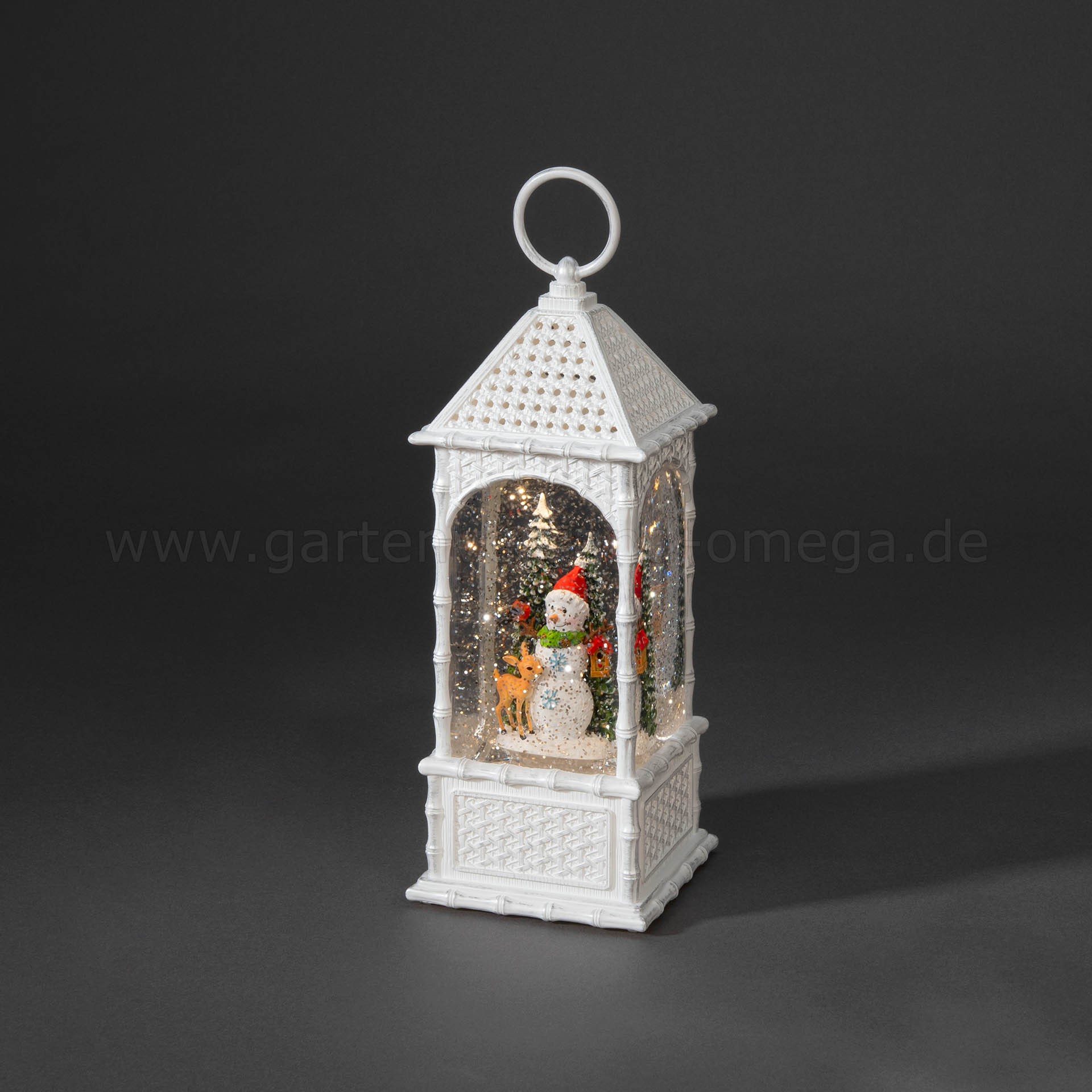 LED Wasserlaterne Schneemann mit Reh