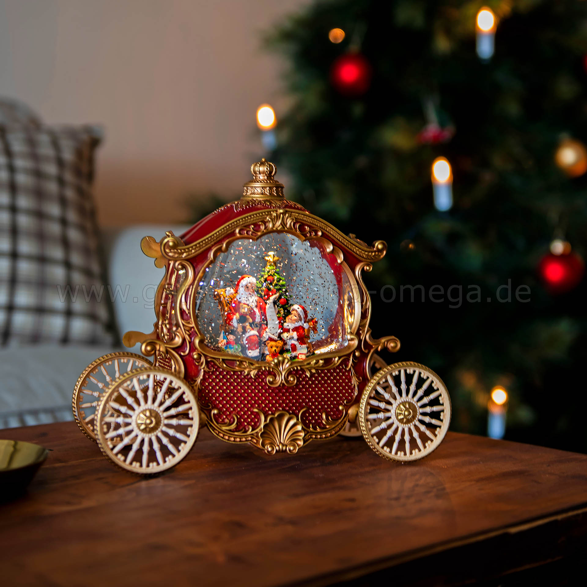 Anwendungsbeispiel Wassergefüllte Weihnachtsdekoration Kutsche