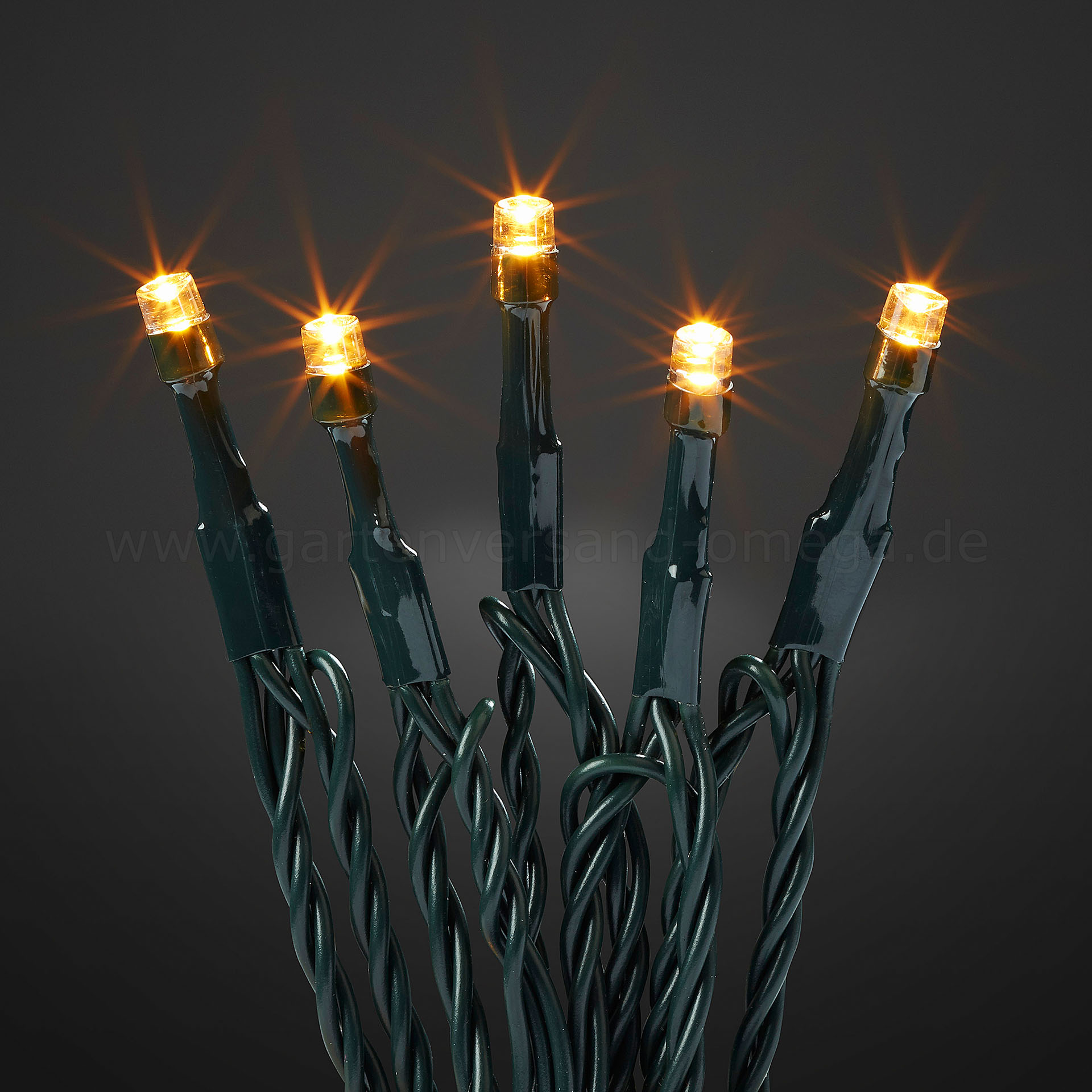 LED-Lichterkette Bernsteinfarben für Außen