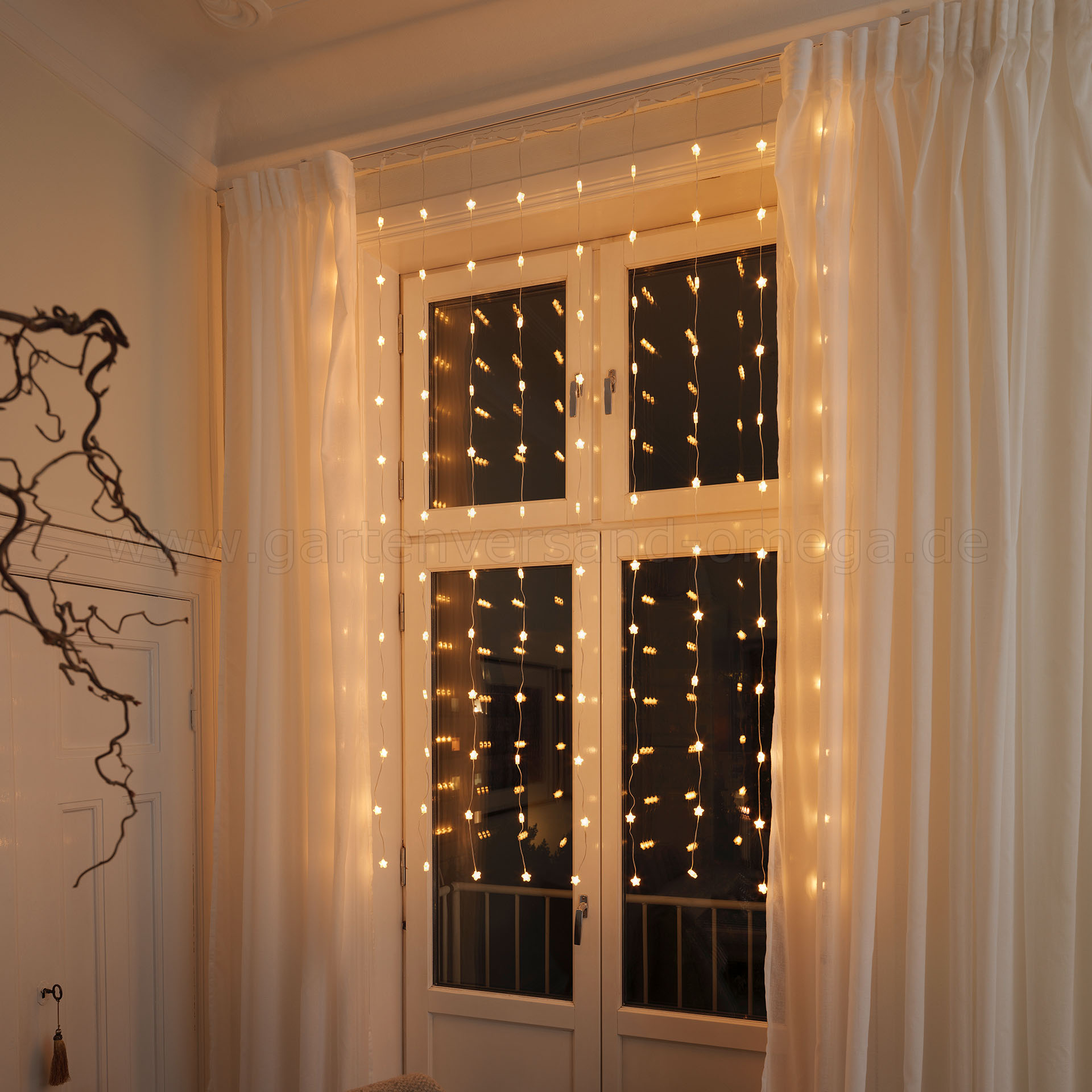 Anwendungsbeispiel LED Lichtervorhang Sterne