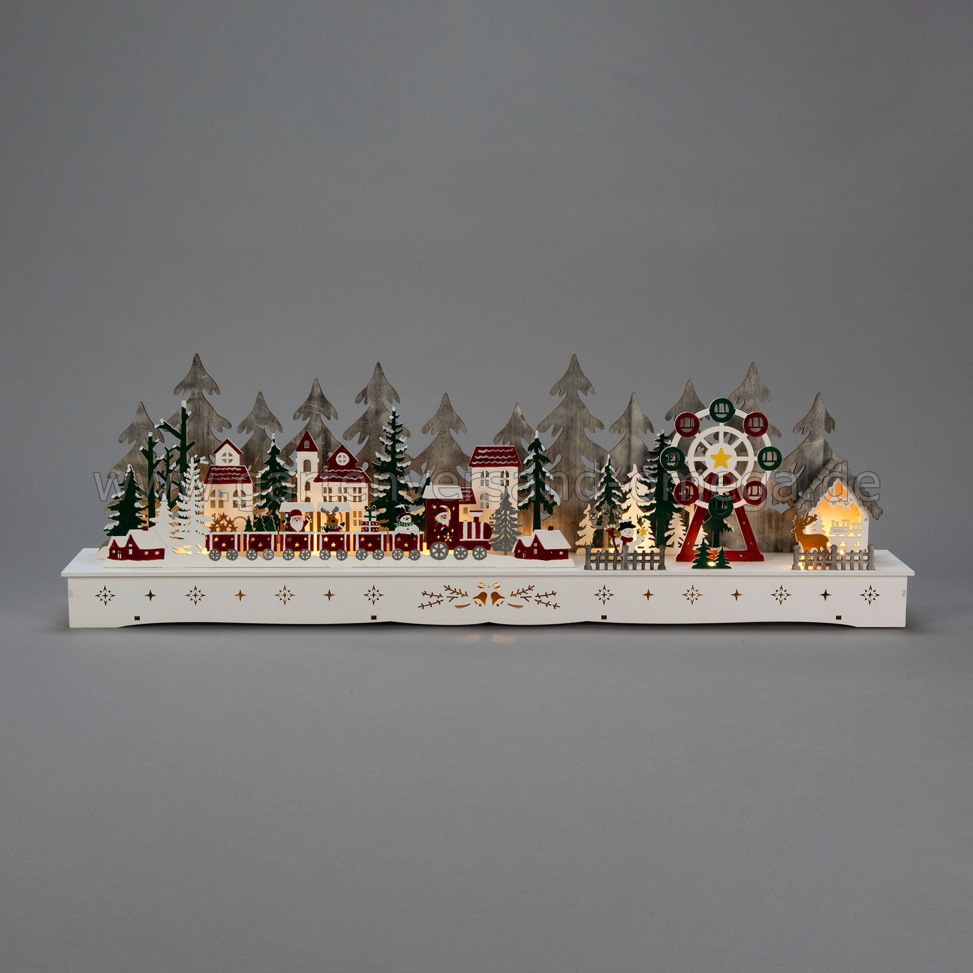 LED Holzdekoration Weihnachtsdorf