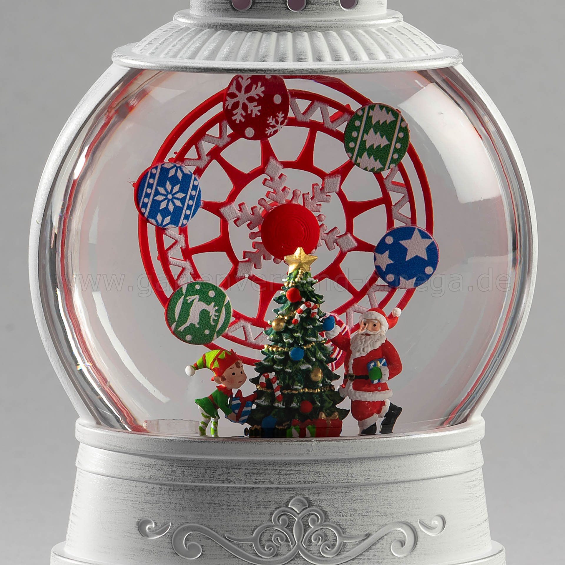 Motiv im Detail von LED Wasserlaterne Weihnachtsbaum mit Riesenrad rotierend