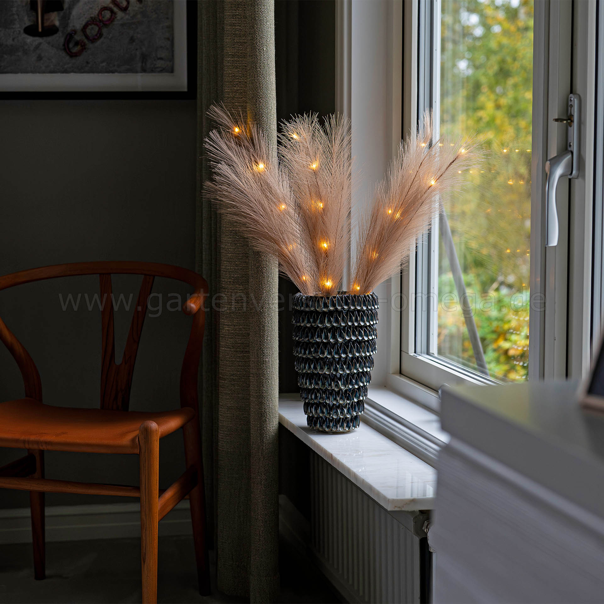 LED-Deko Pampasgras Beige - Vasendeko beleuchtet warmweiß