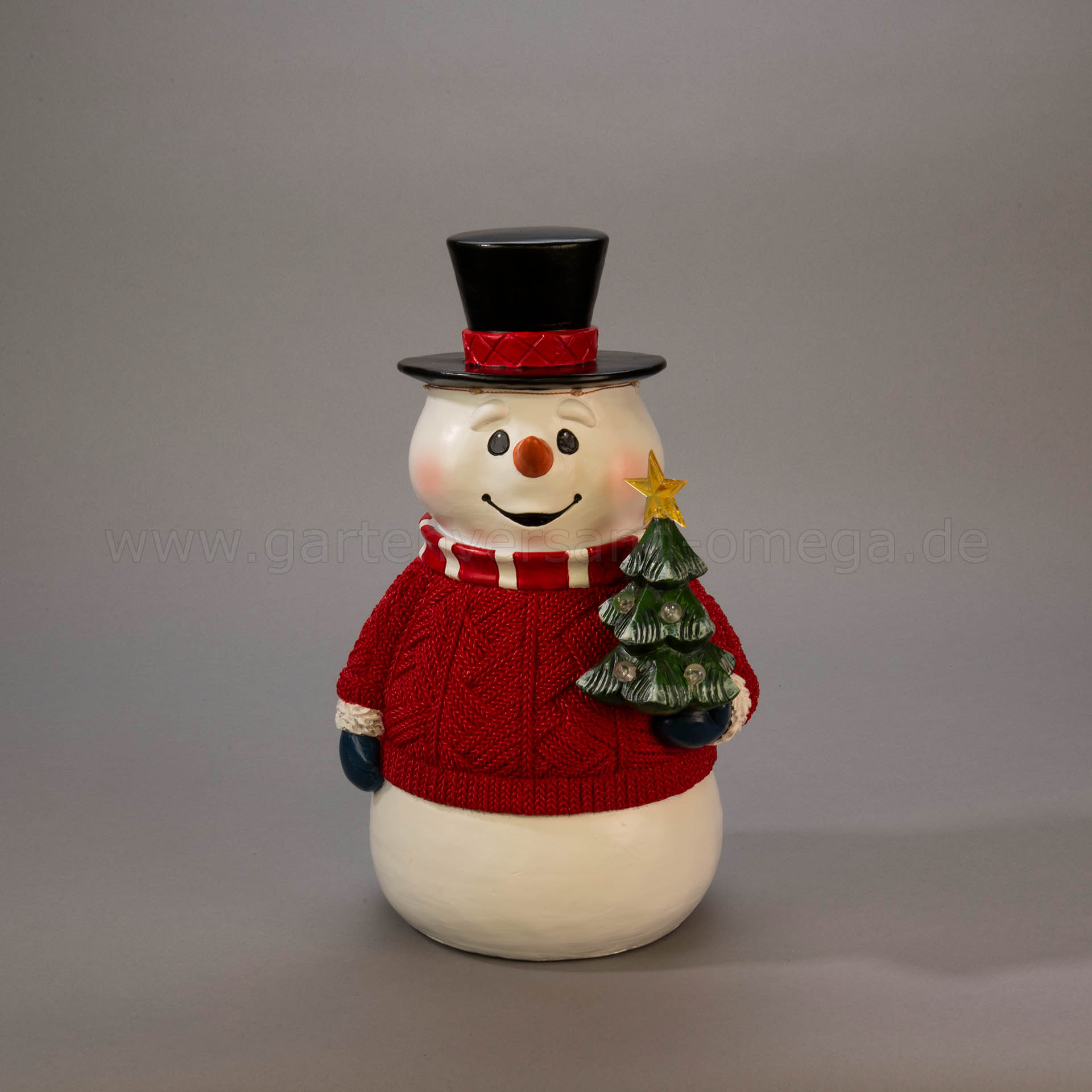 Die LED Garten-Leuchtfigur Schneemann im ausgeschalteten Zustand