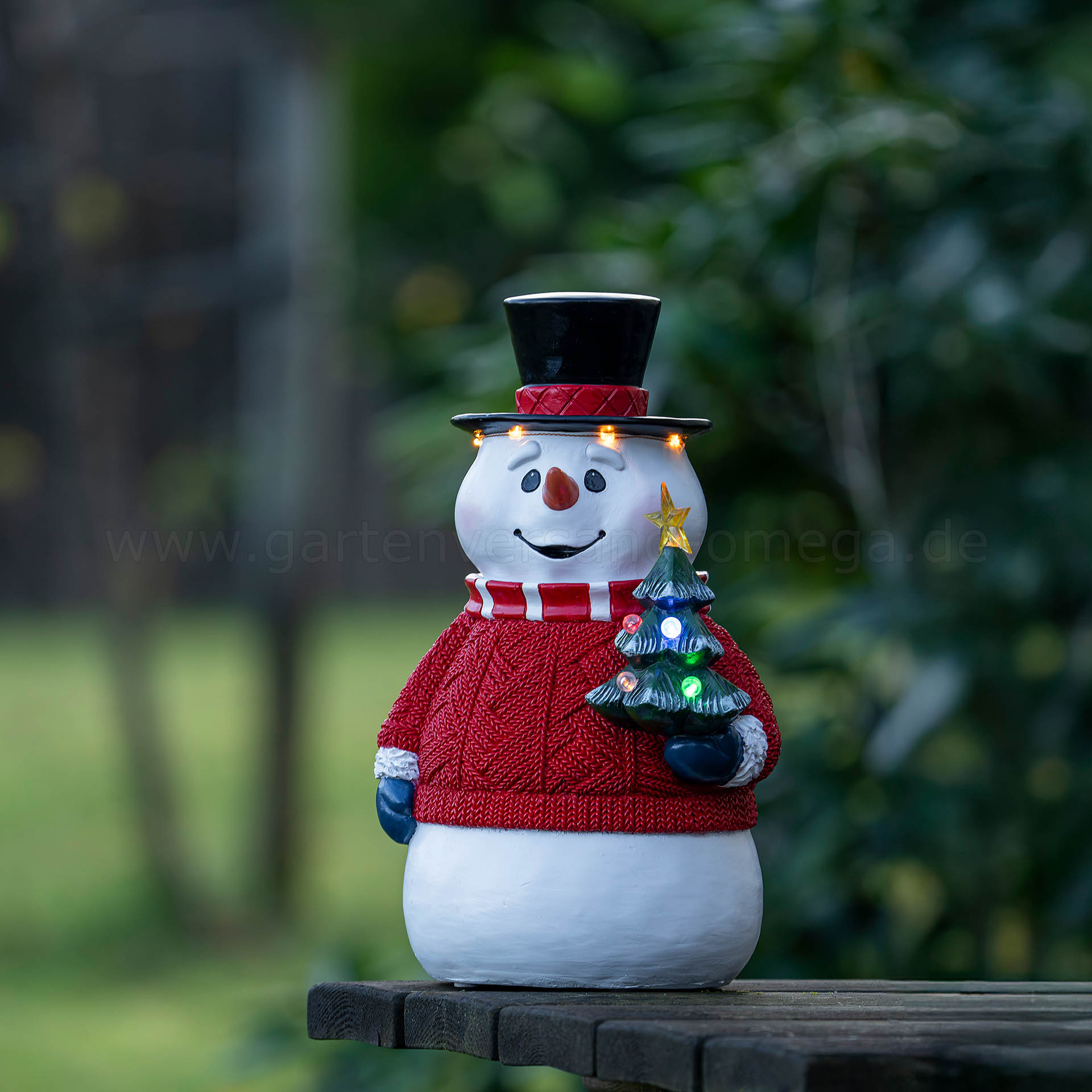 Anwendungsbeispiel LED Garten-Leuchtfigur Schneemann