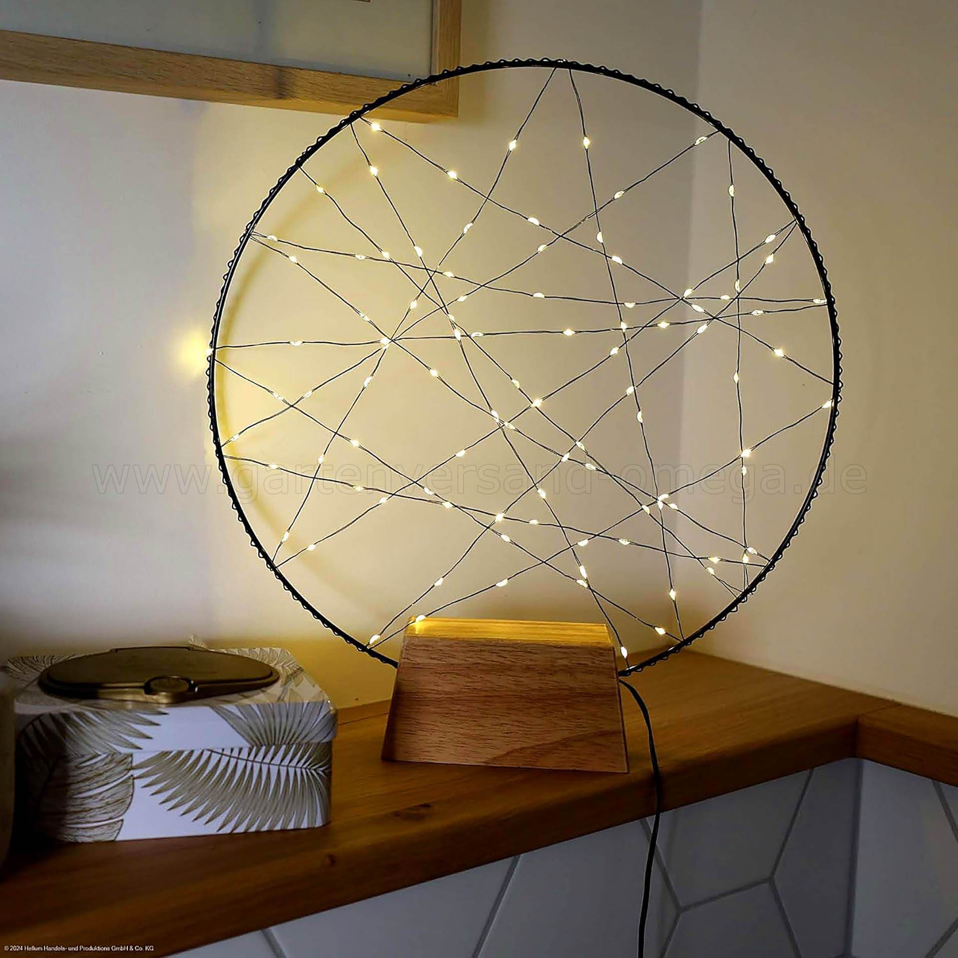 Anwendungsbeispiel LED Metall-Ring Traumfänger 35cm