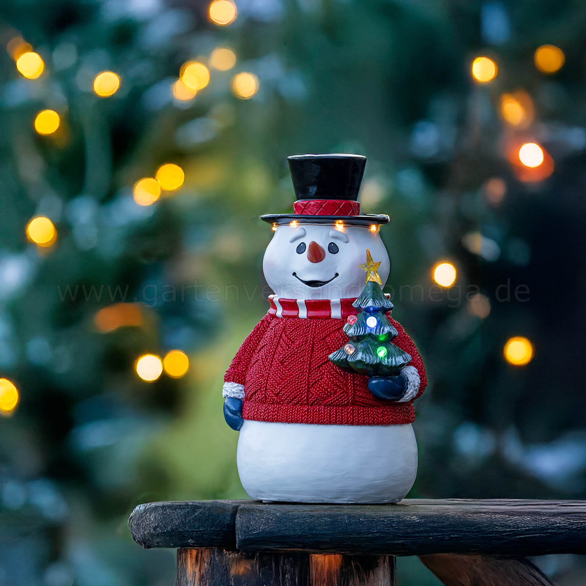Gestaltungsidee LED Garten-Leuchtfigur Schneemann