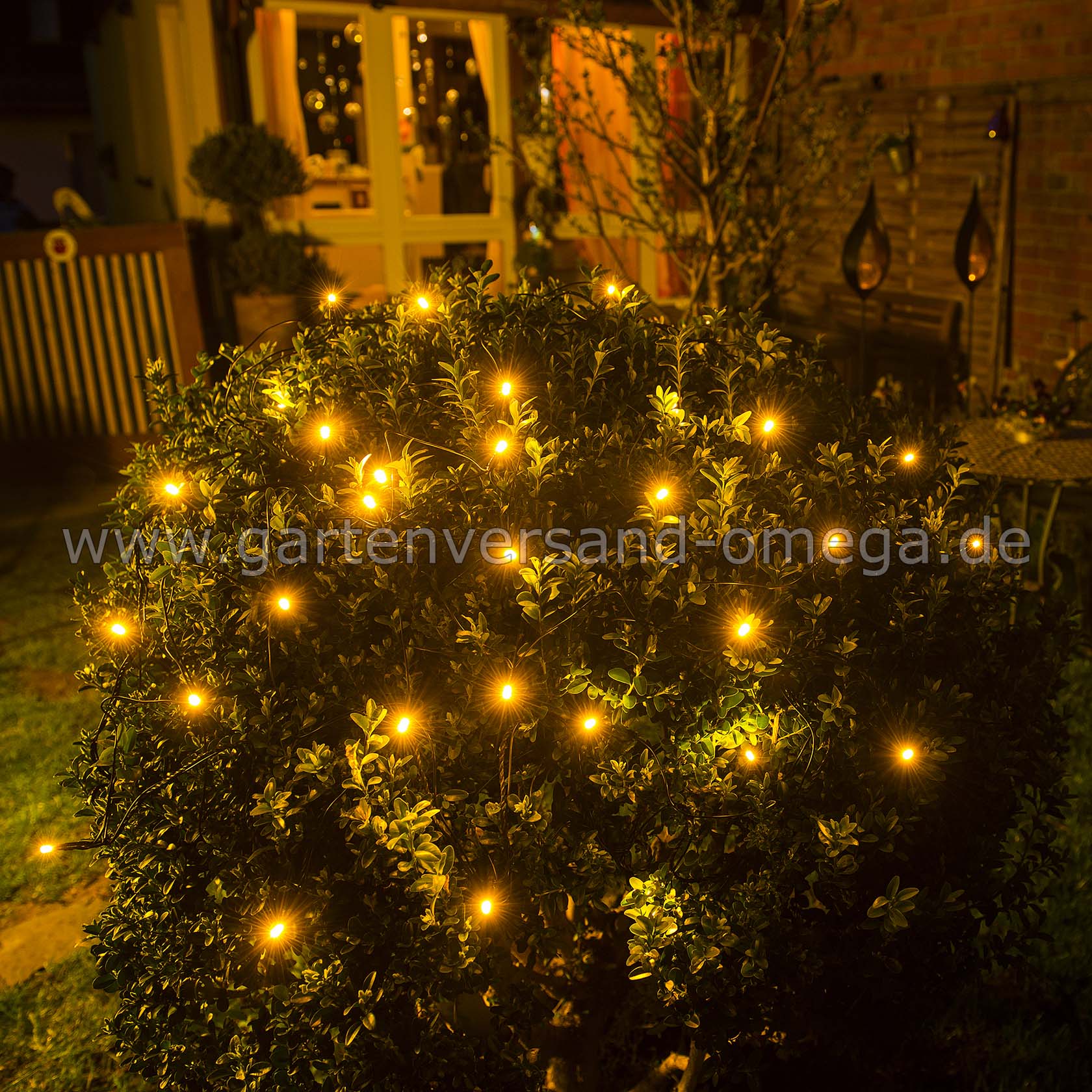 LED-Lichternetz Bernsteinfarben