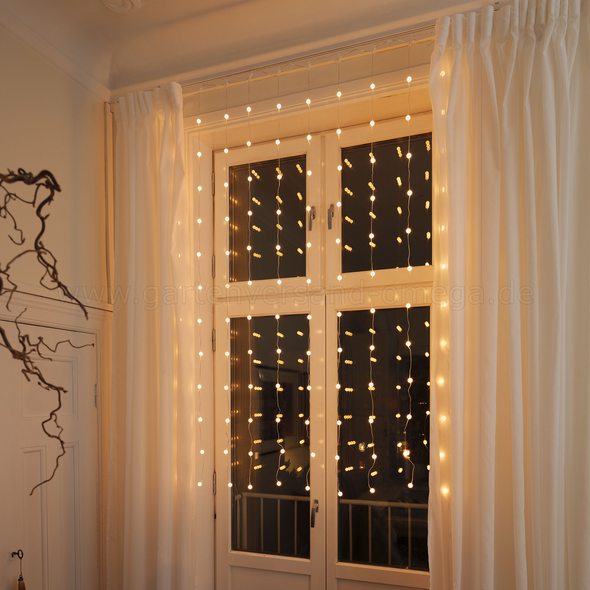 Anwendungsbeispiel LED Lichtervorhang Schneebälle