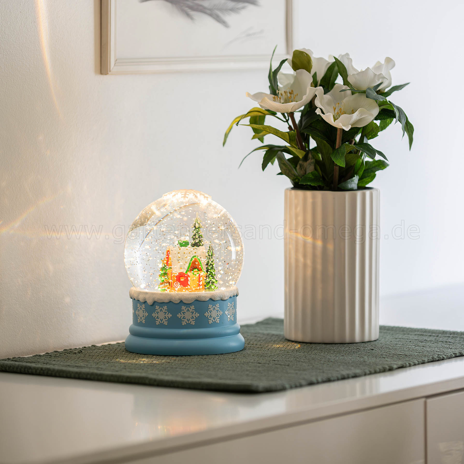 Gestaltungsidee LED-Schneekugel Nordpol