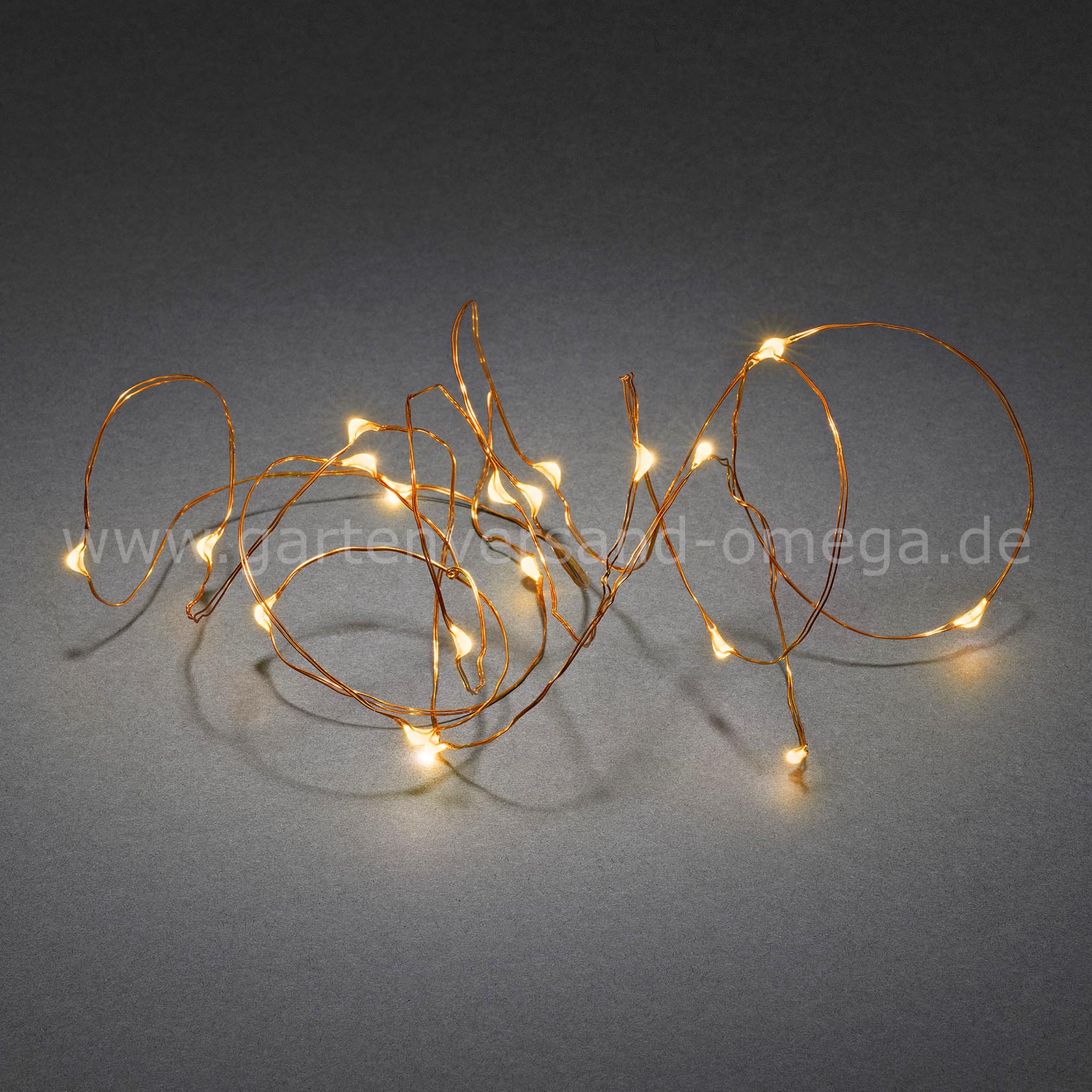 Bastellichterkette LED Bernsteinfarben mit kupferfarbenem Draht