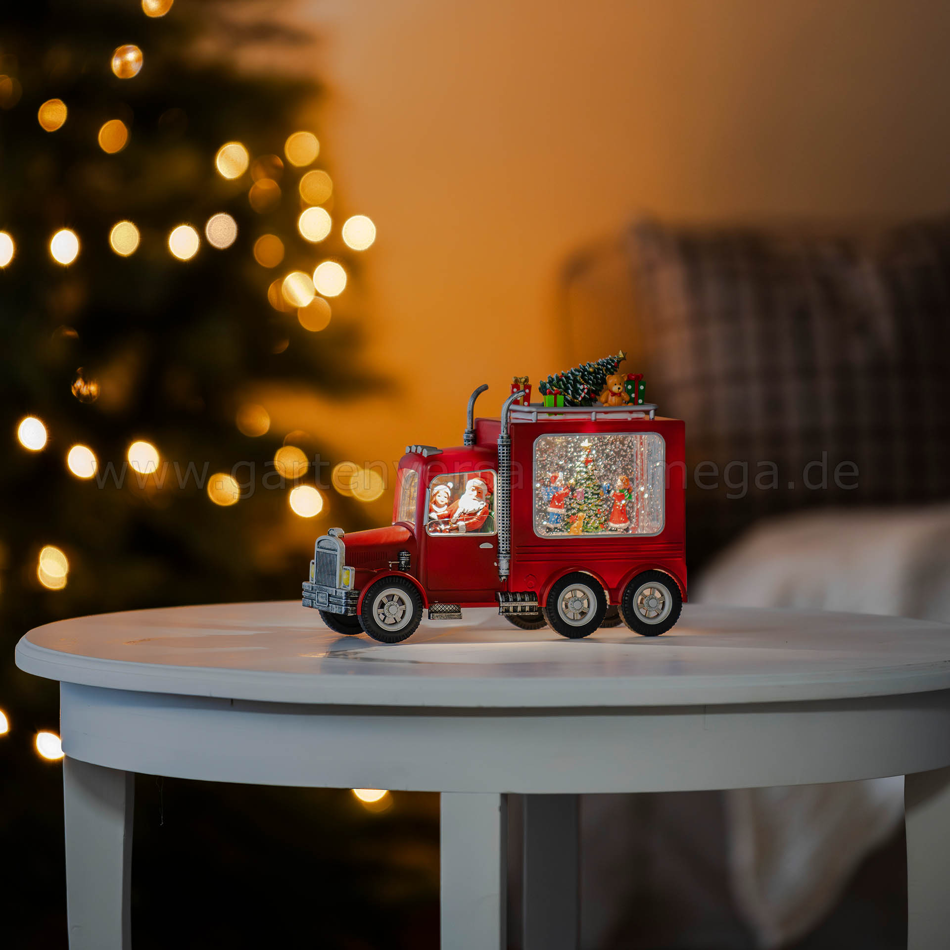 Gestaltungsidee LED-Wasserlaterne Weihnachtsmann im Truck