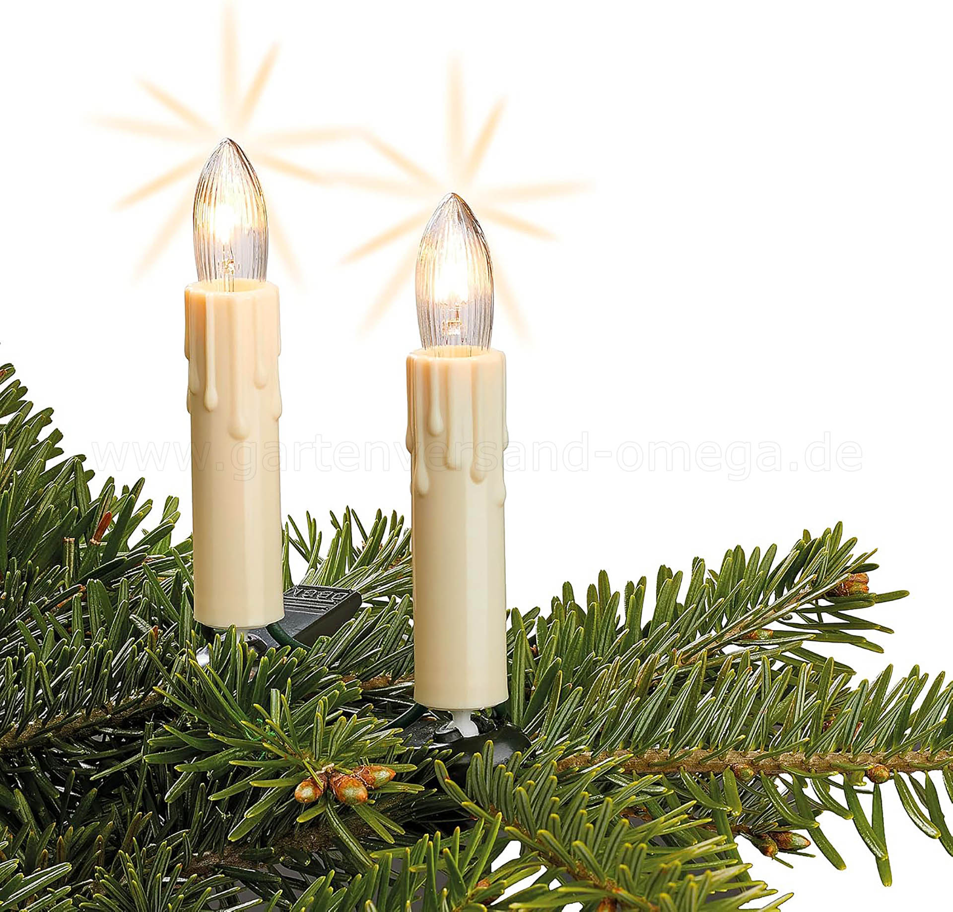 Christbaumkerzenkette Elfenbeinfarben