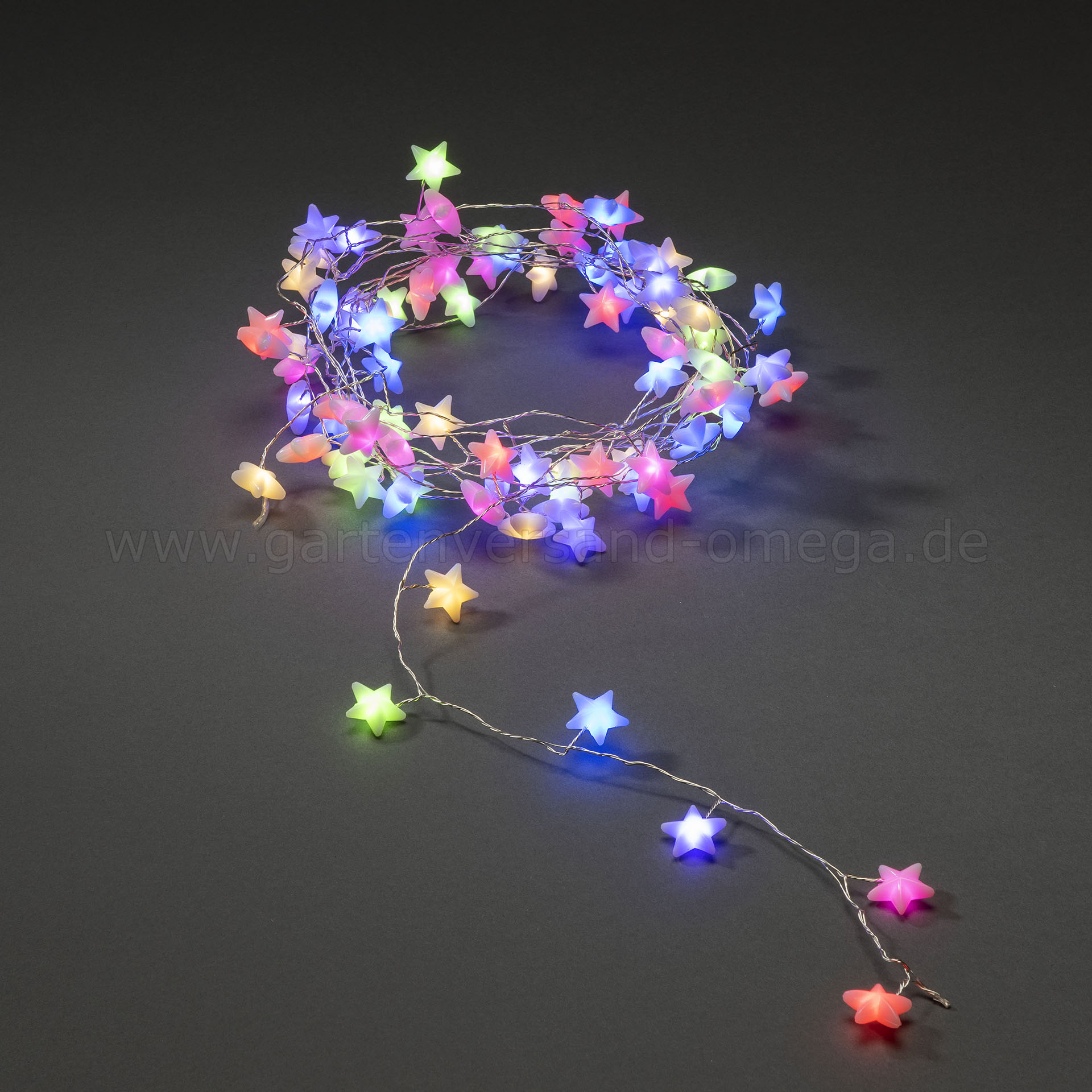 LED Sternenlichterkette Bunt - mit 6 verschiedenen Farben (Blau, Gelb, Grün, Lila, Rosa, Rot)