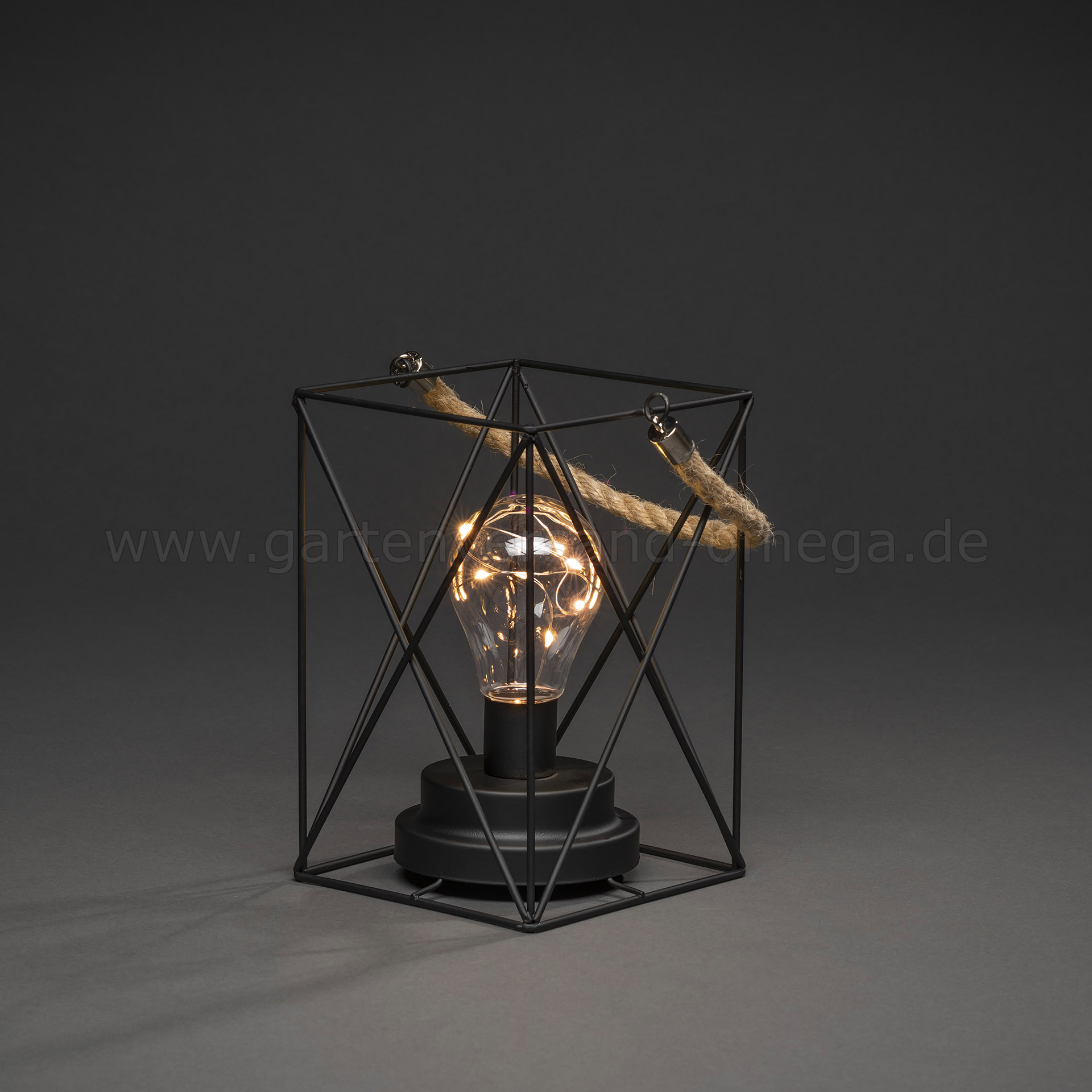 LED-Dekoration Metalllaterne eckig