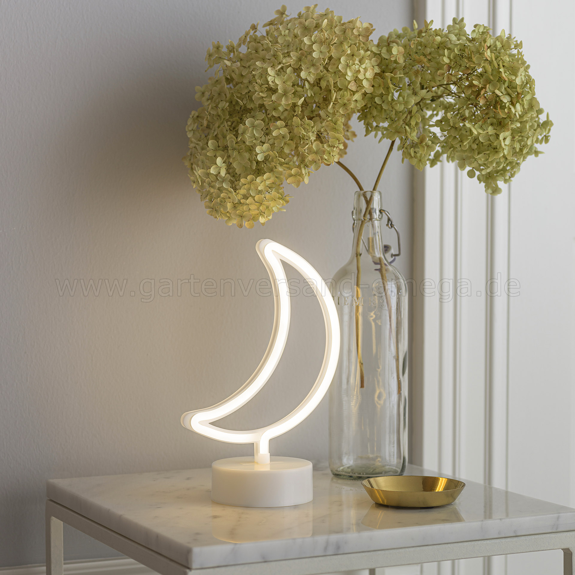 LED-Dekoration Schlauchsilhouette Mond im Einsatz LED-Dekoration Schlauchsilhouette Mond im Einsatz