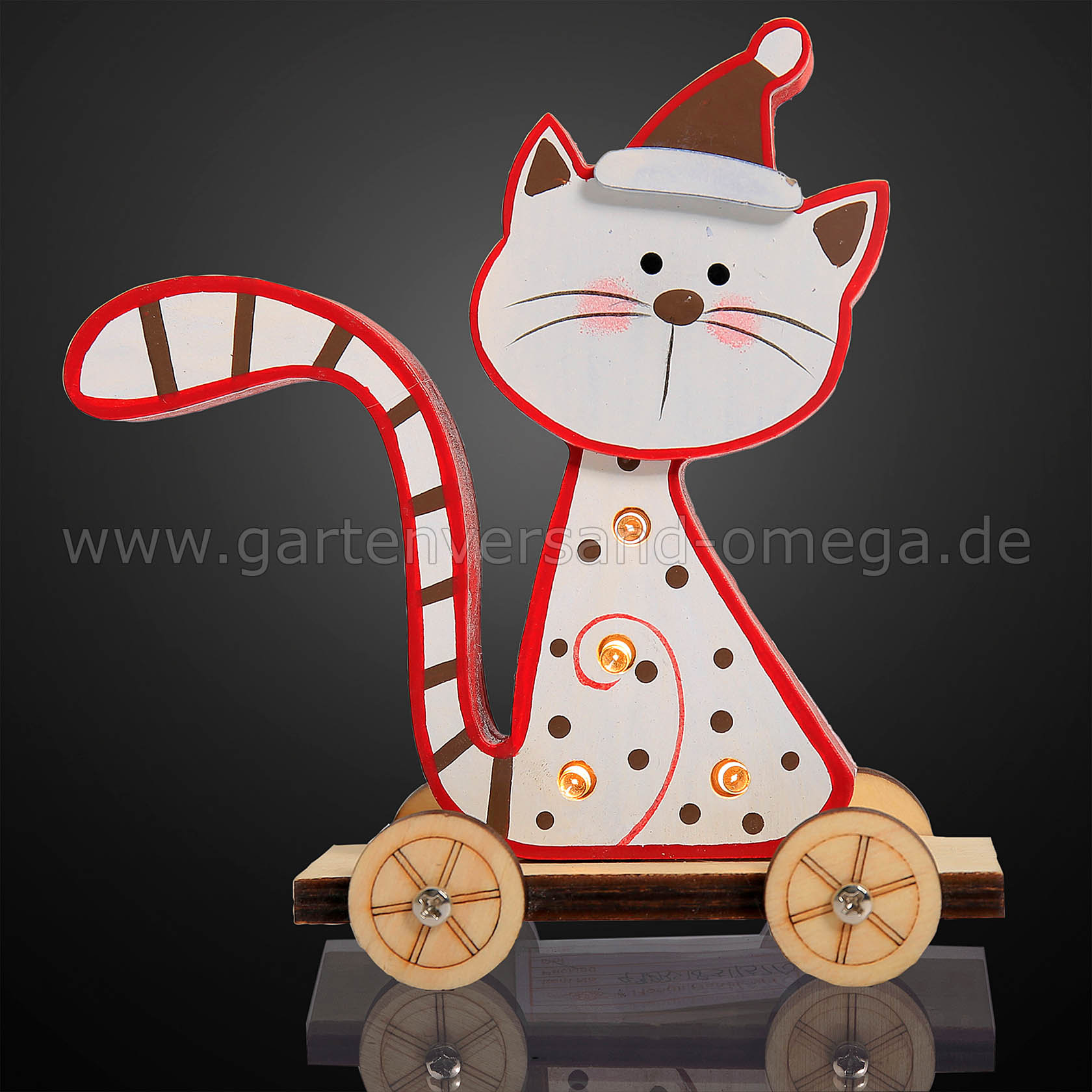 LED Holz-Katze Sitzend LED Holz-Katze Sitzend