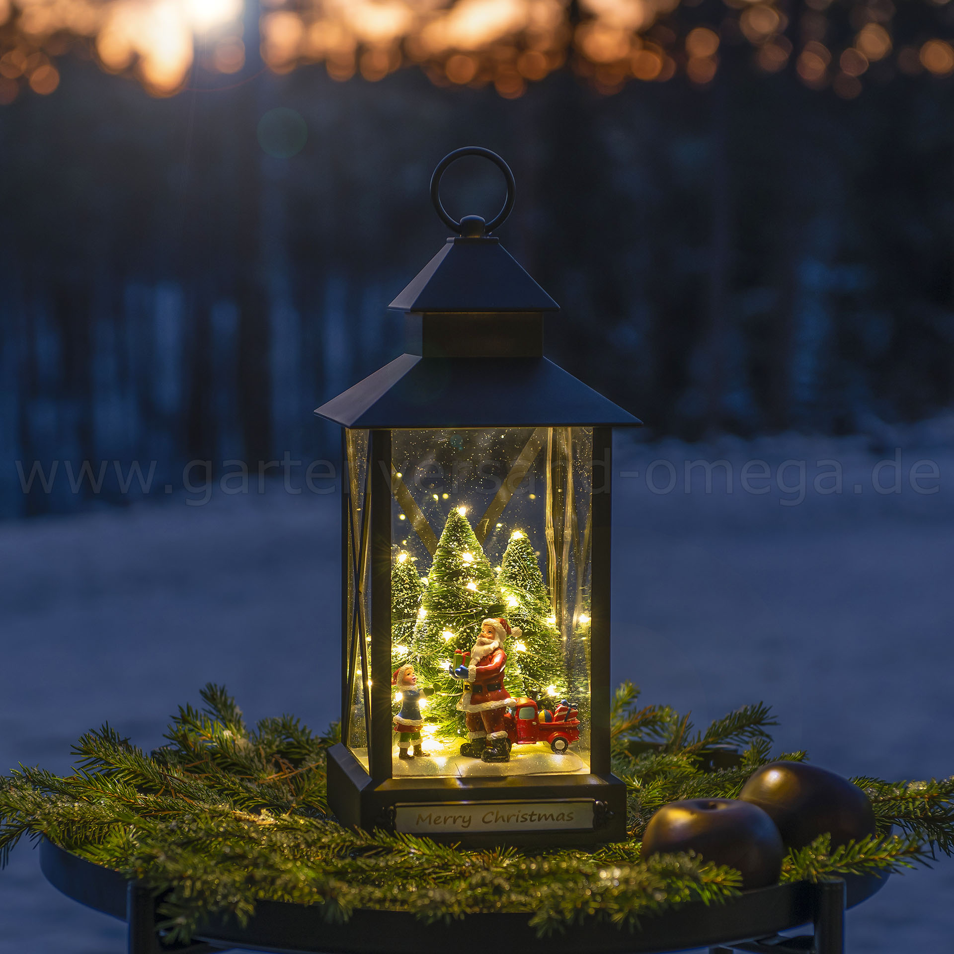 LED-Laterne für Außen Weihnachtsmann - Gartendekoration Weihnachten