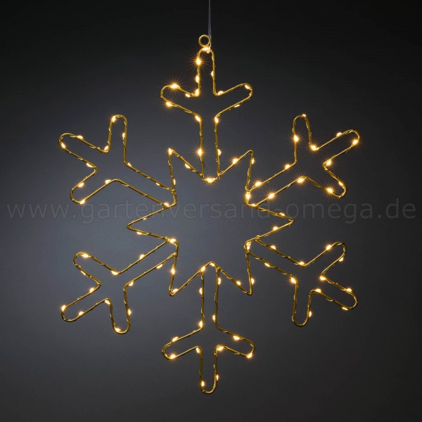 Micro-LED Goldschneeflocke - Fenster Deko Weihnachten