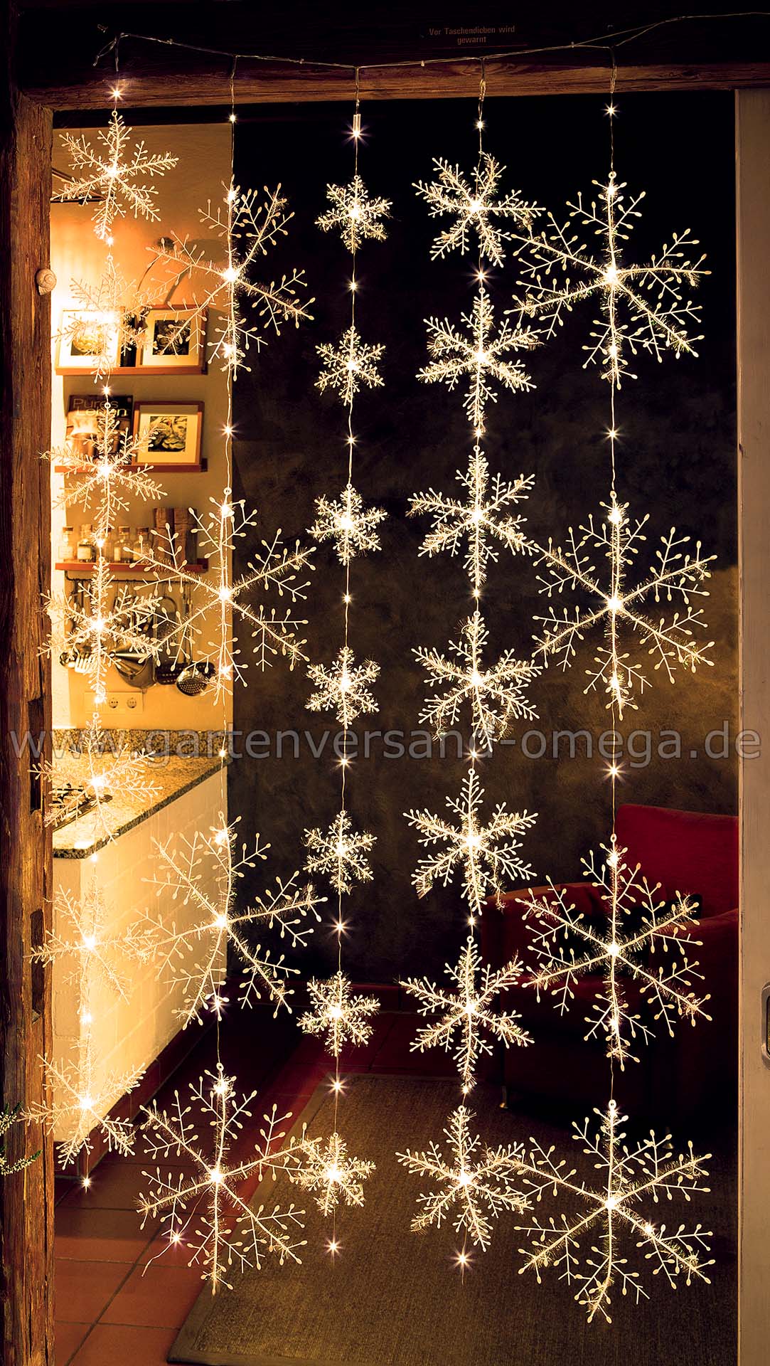 ✅ LED Lichtervorhang Weihnachten Fenster Lichterkette Lichternetz Schneeflocke